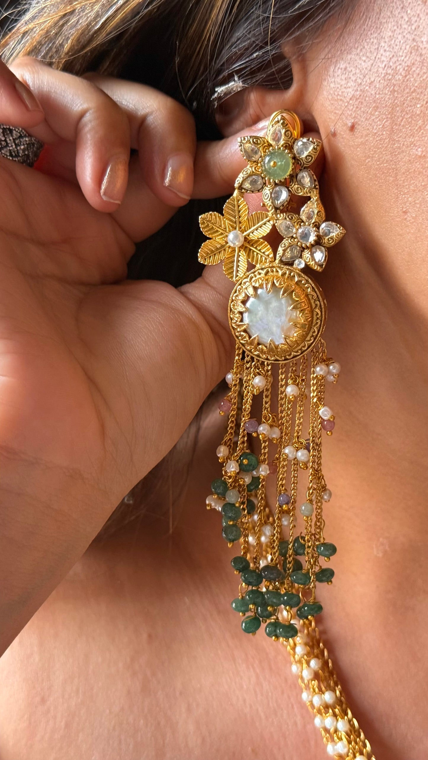 Amrapali inspired with mint the royal pendant Necklace set