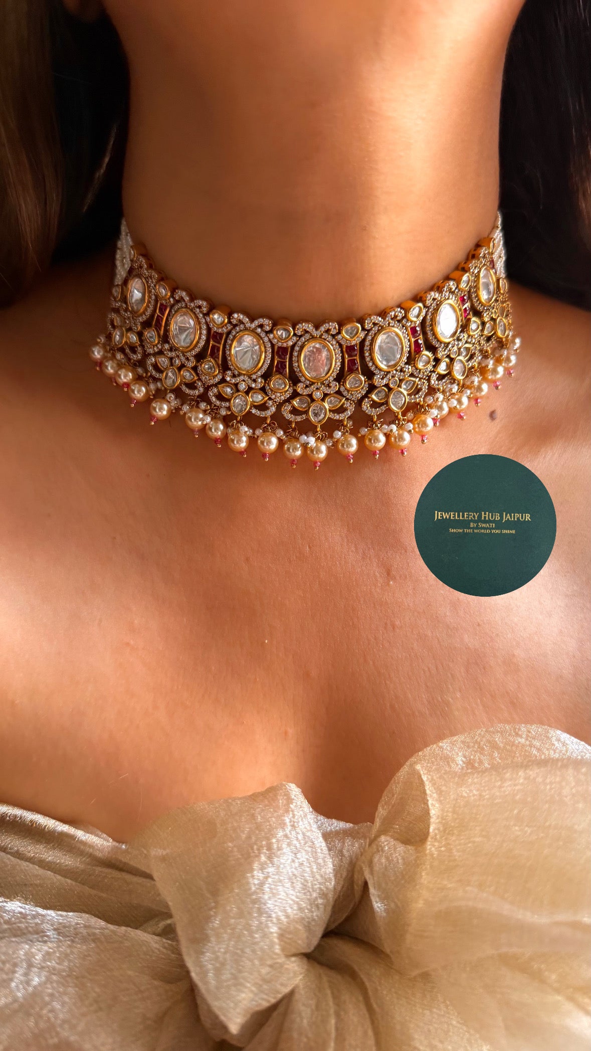 Heritage Ruby moissanite designer choker set