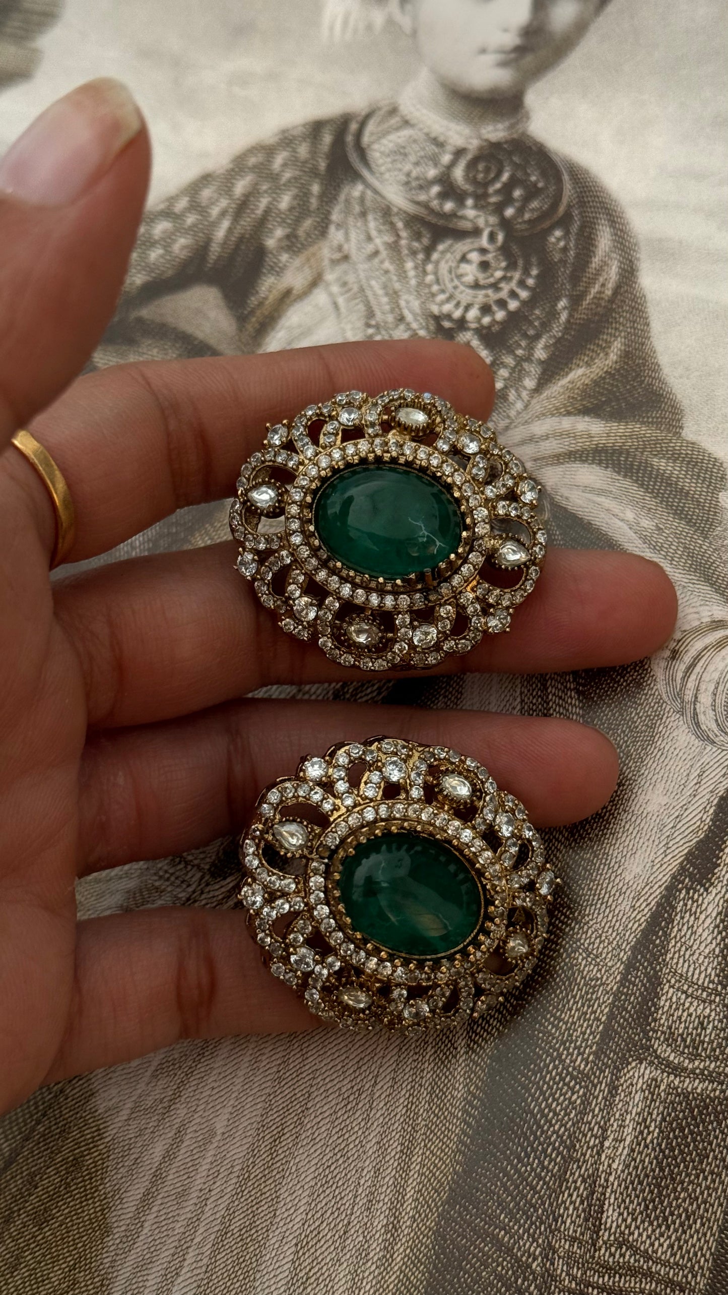 Emerald Victorian Studs