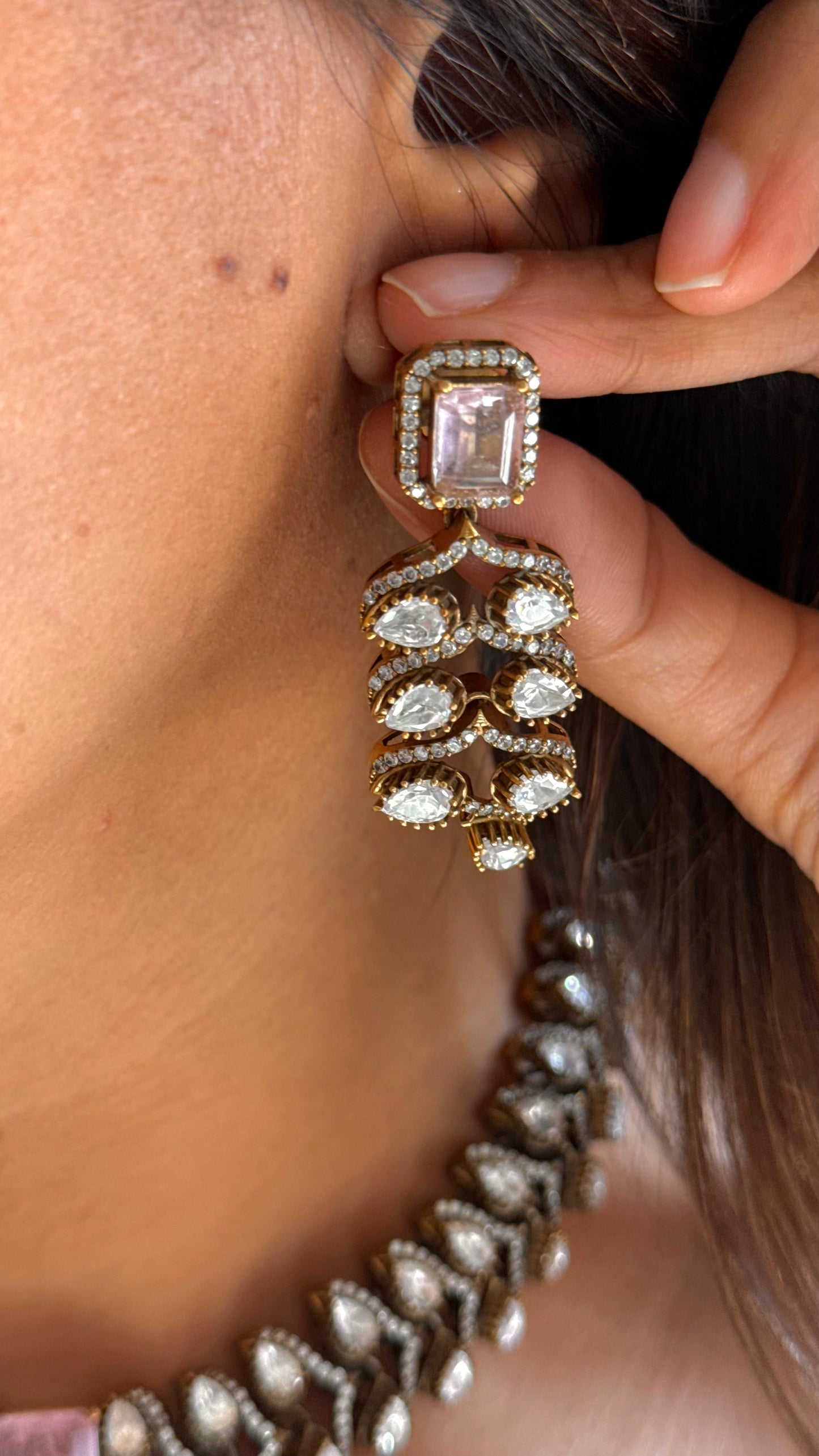 polki carat polish collar necklace