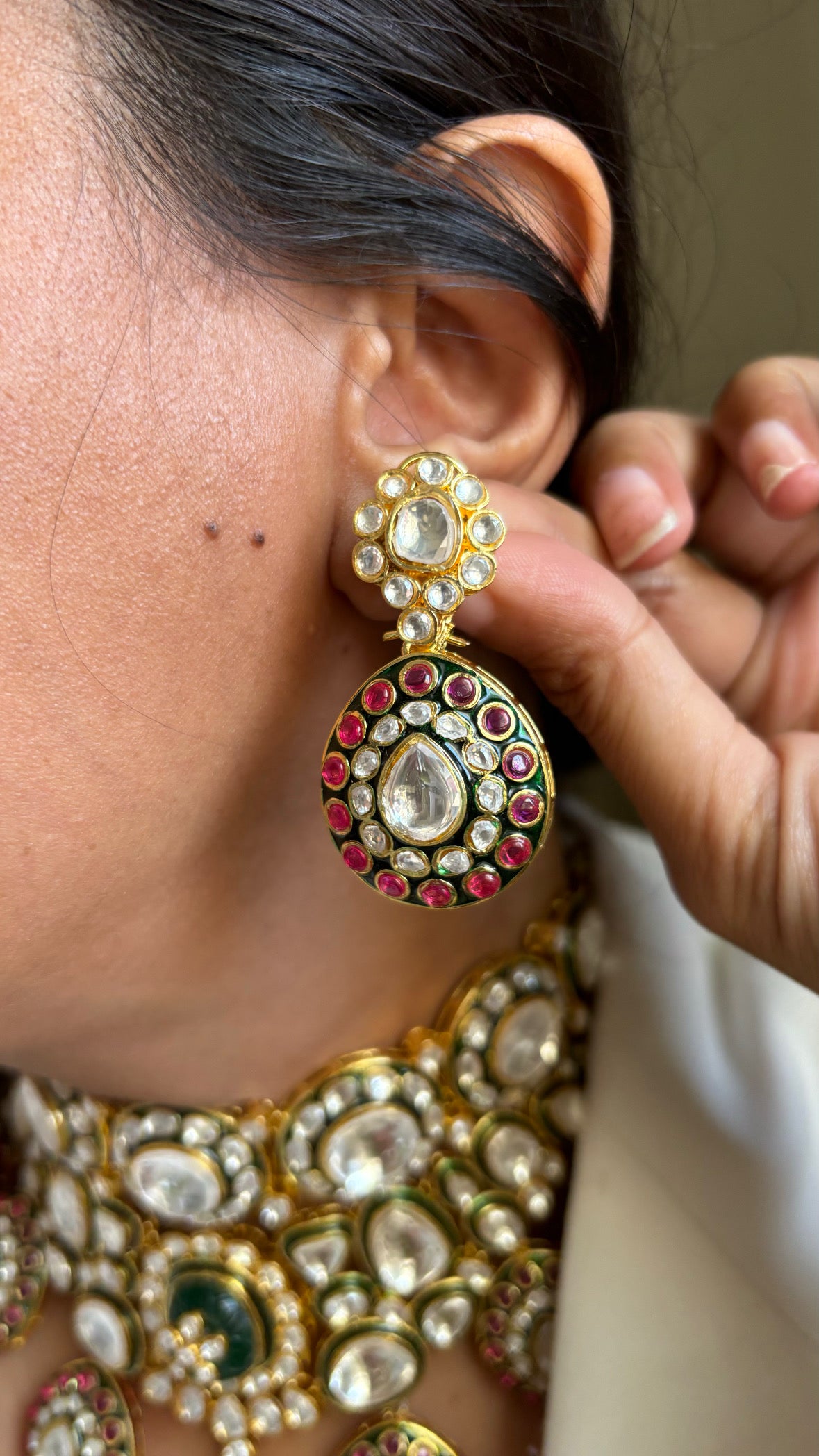 Uncut Polki meenakari choker