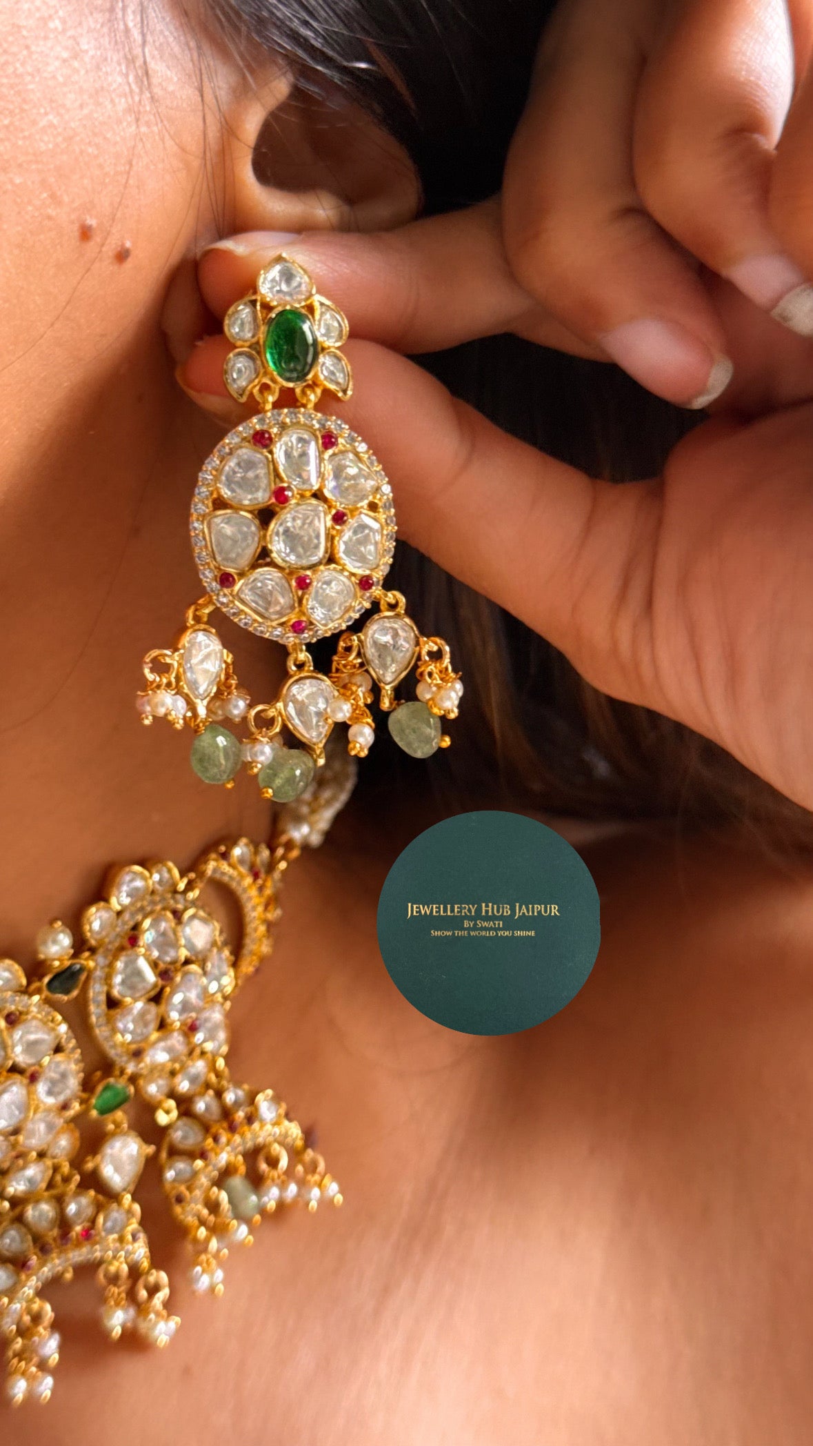 Emerald real moissanite choker set