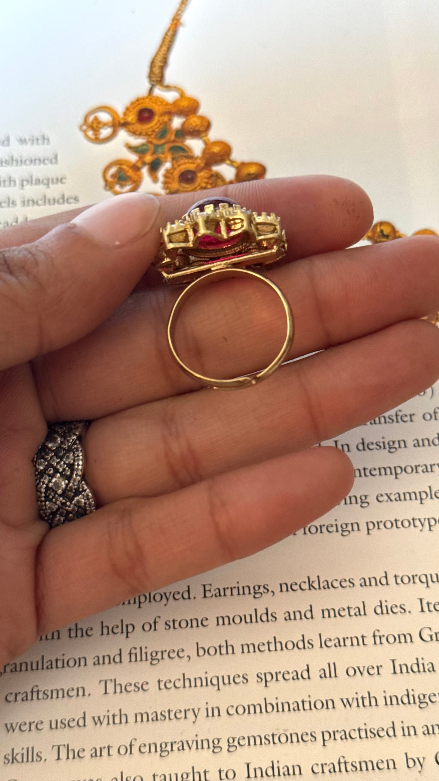 Ruby moissanite floral ring