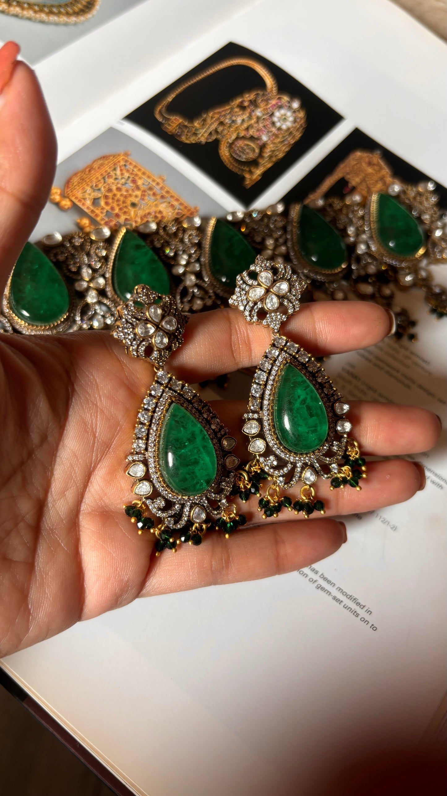 Yugma Emerald doublet victorian moissanite choker