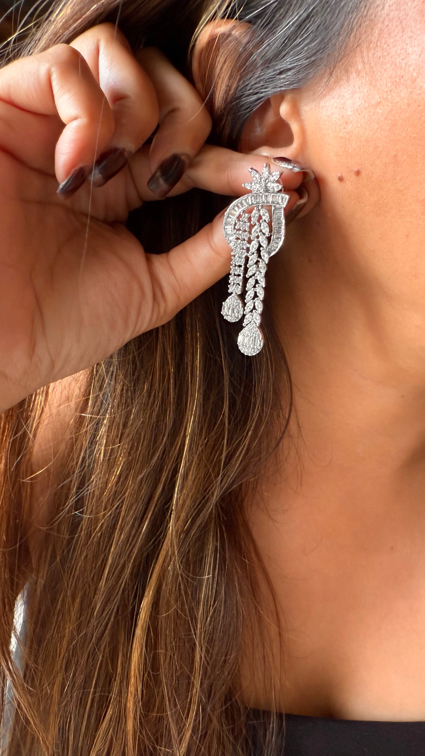 Peacock shape cz diamond necklace