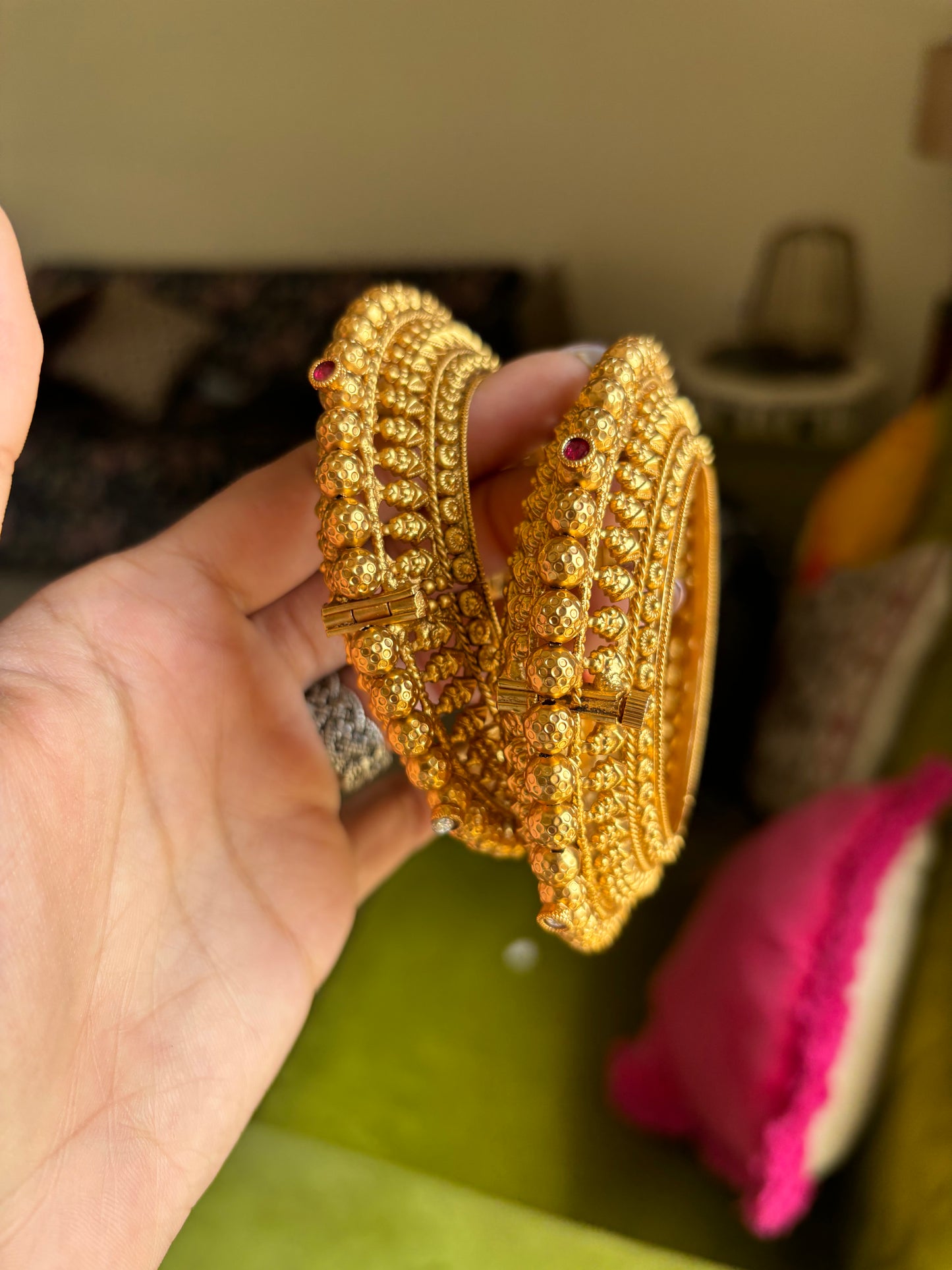 Rajwada oxidised openable bangles