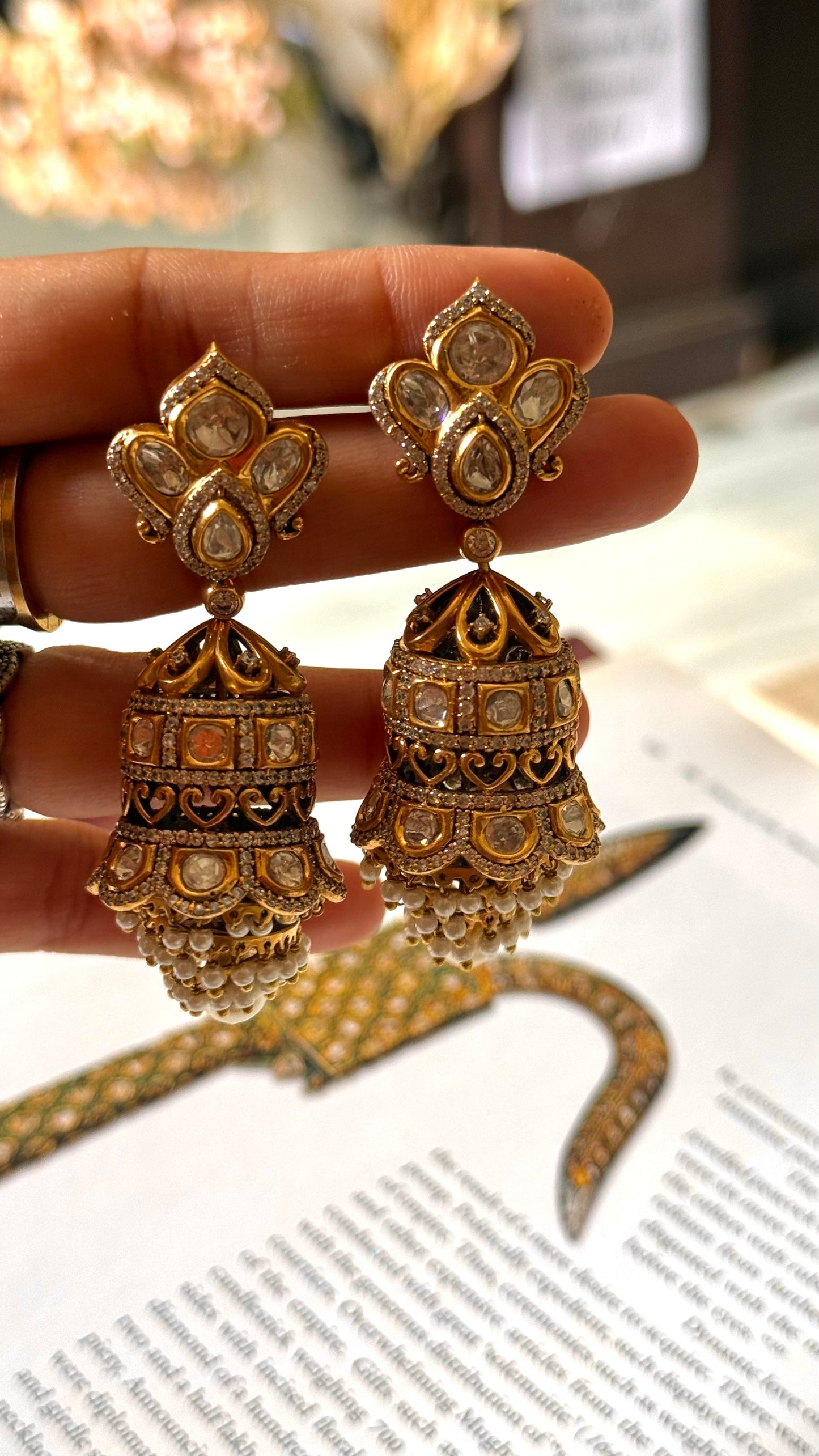 Heritage real moissanite jhumki