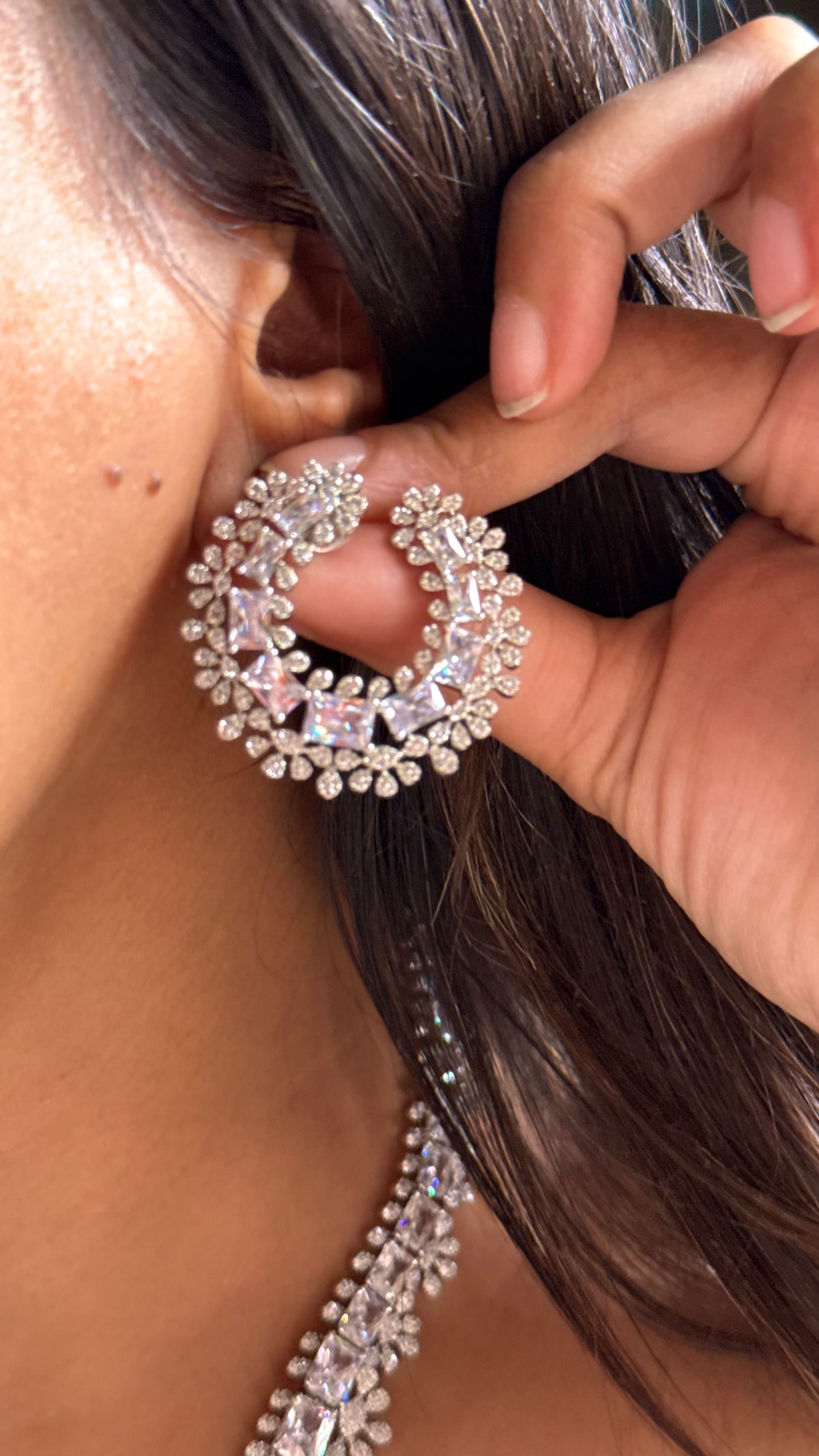 Cz diamond designer collar necklace