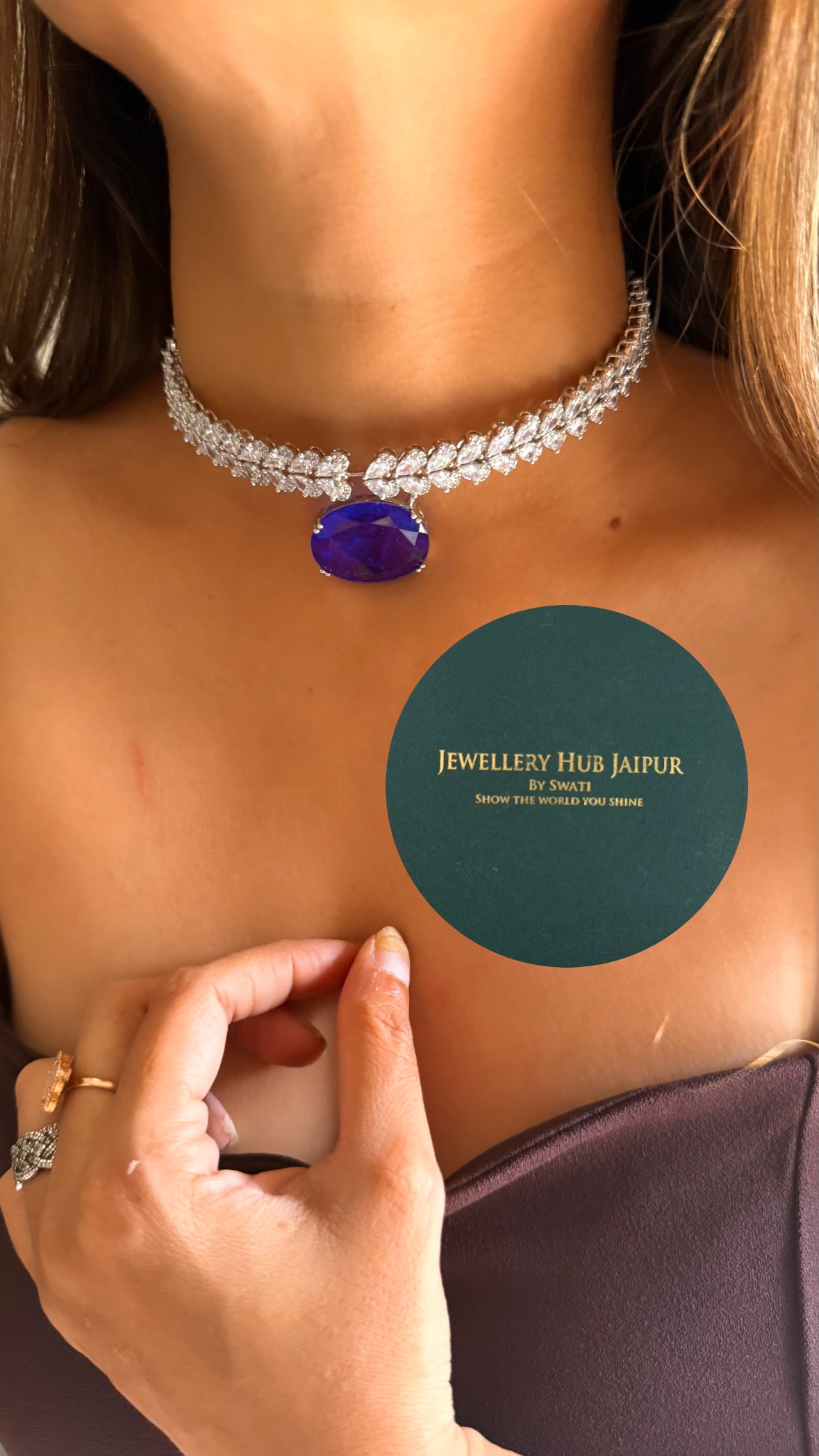 Sapphire cocktail Choker set