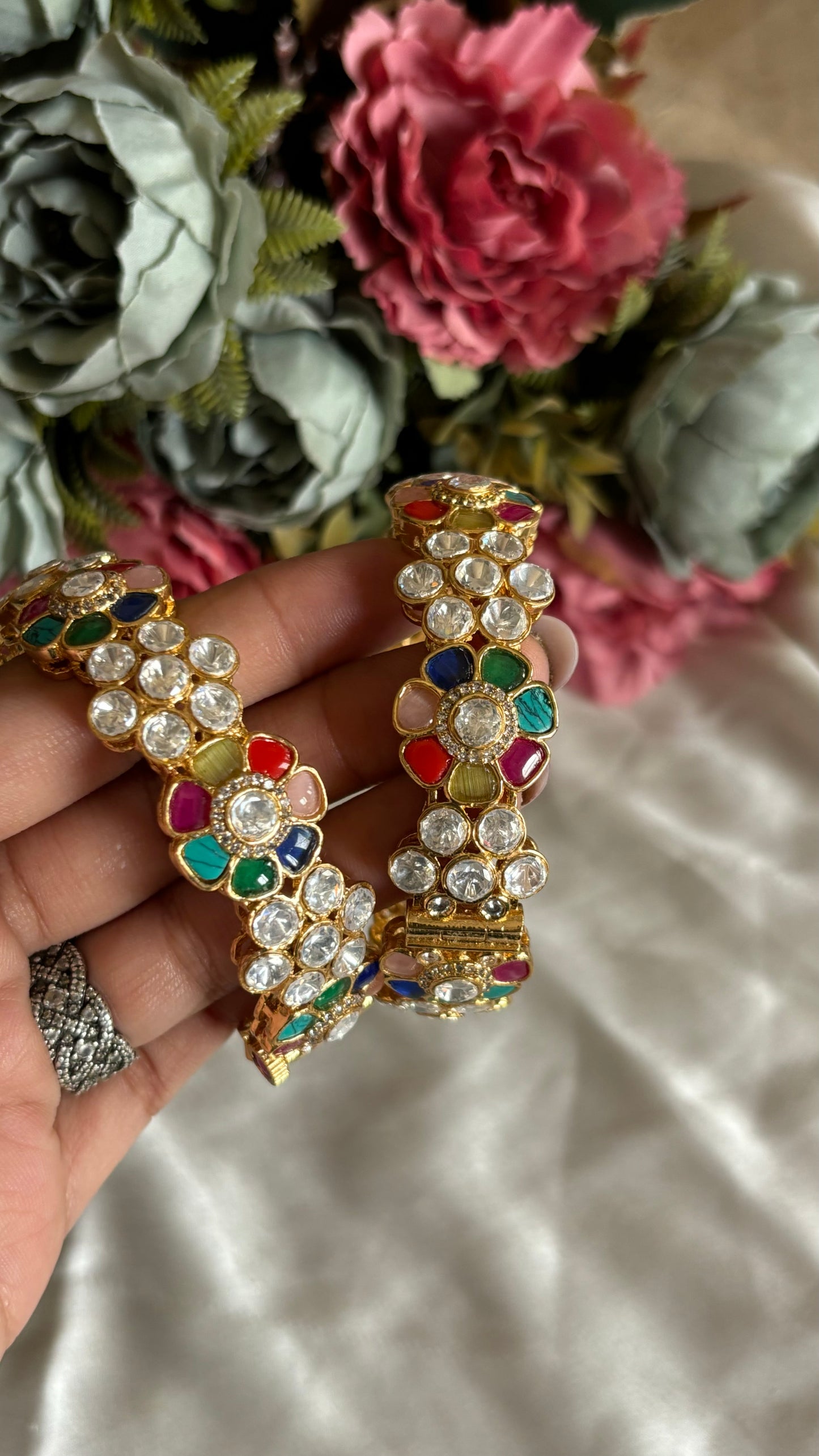 Navratna moissanite bangles