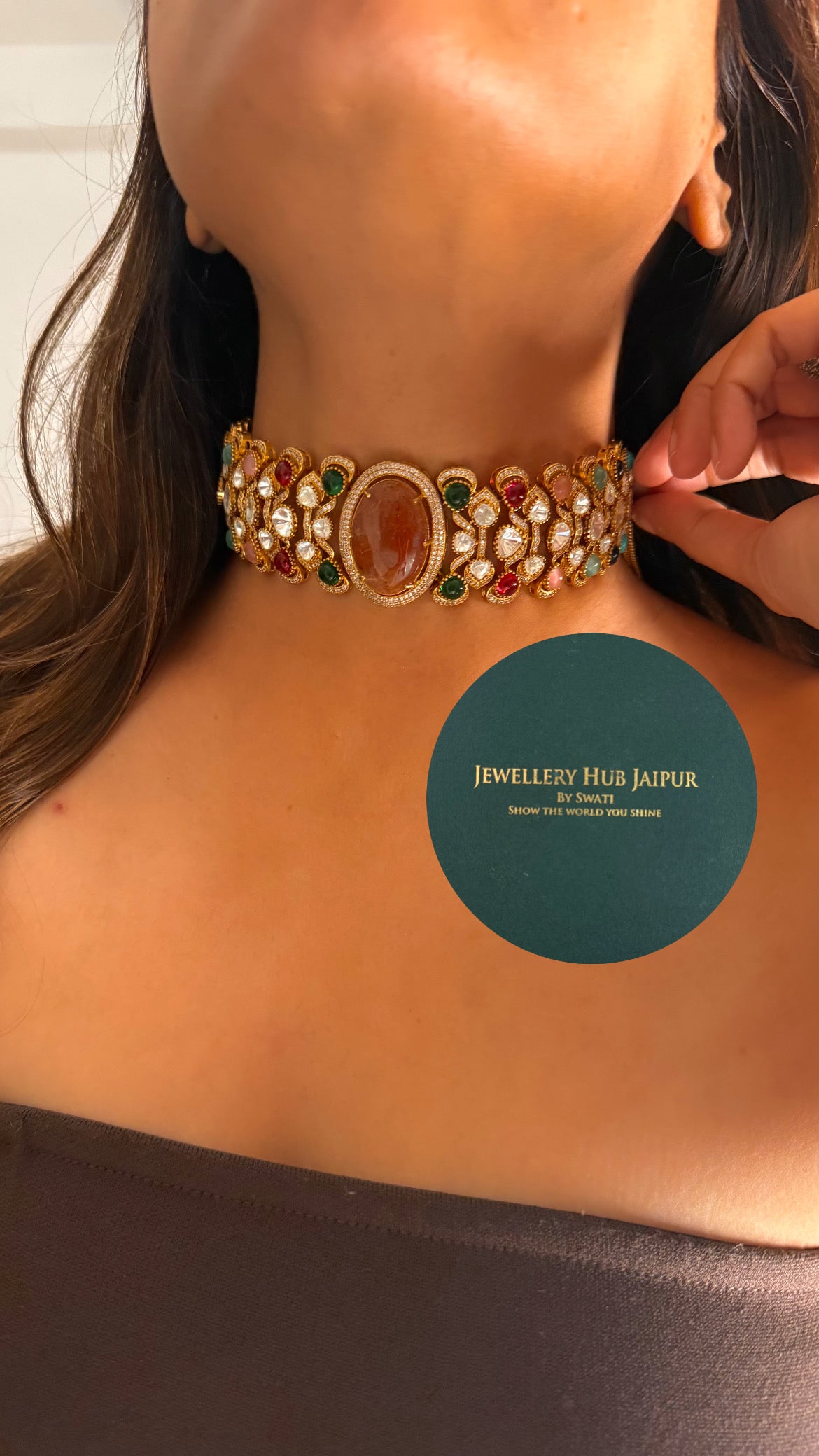 Navratna doublet designer choker set