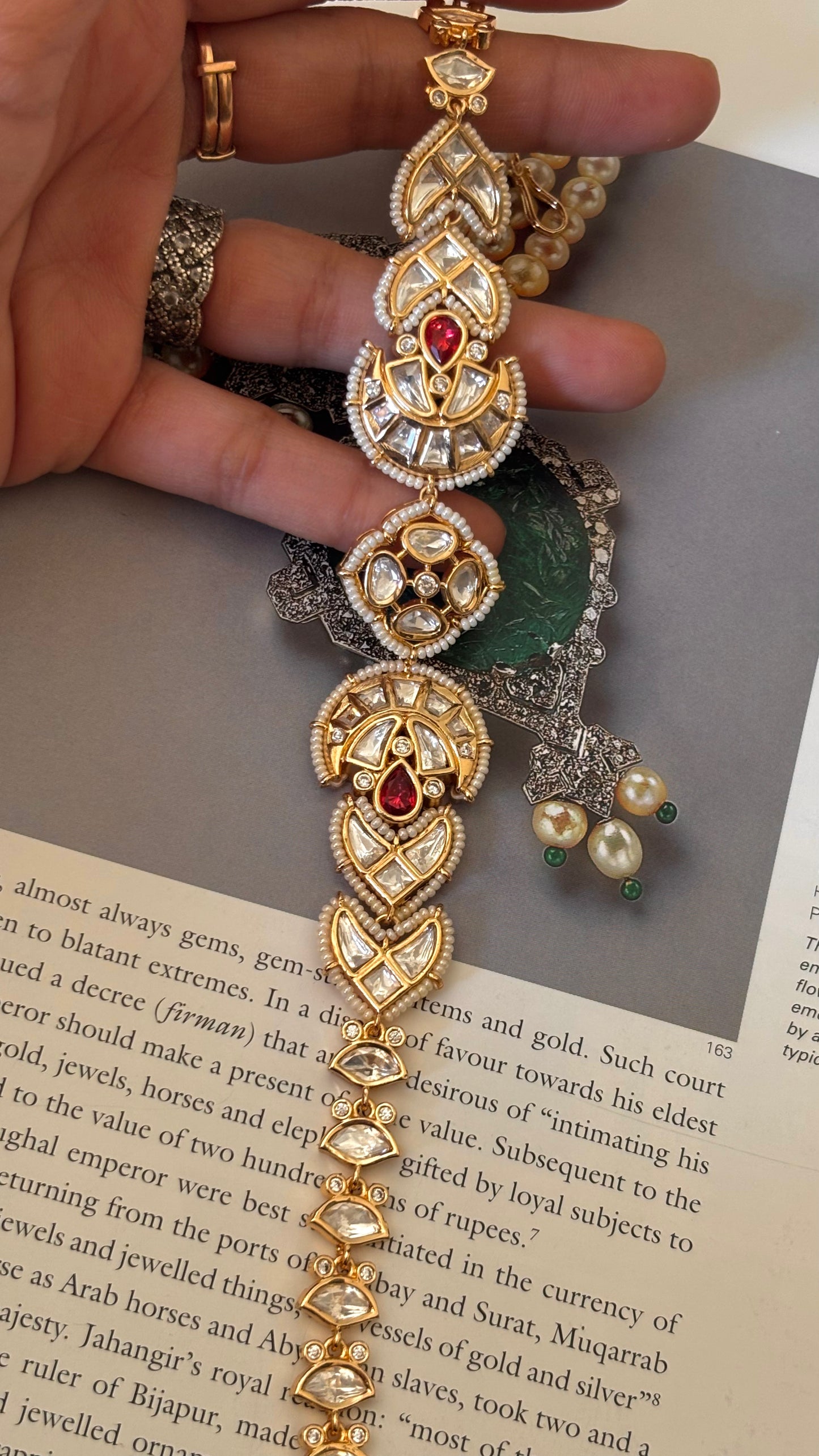 Ruby half moon pattern Mathapati