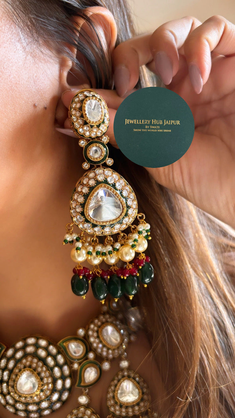 Emerald meenakari heritage choker