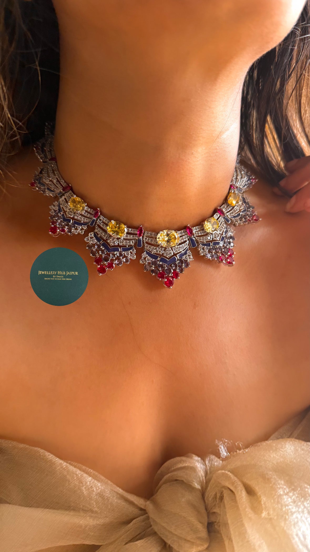 Bvlgari inspired citrin cocktail diamond set
