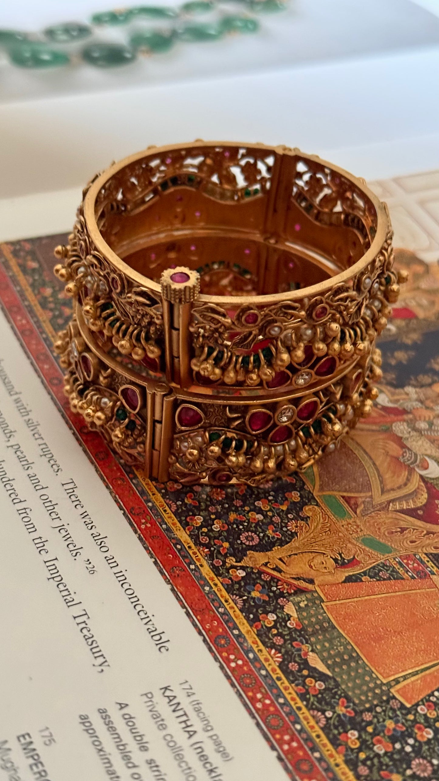 Rani pink floral rajwada openable bangle