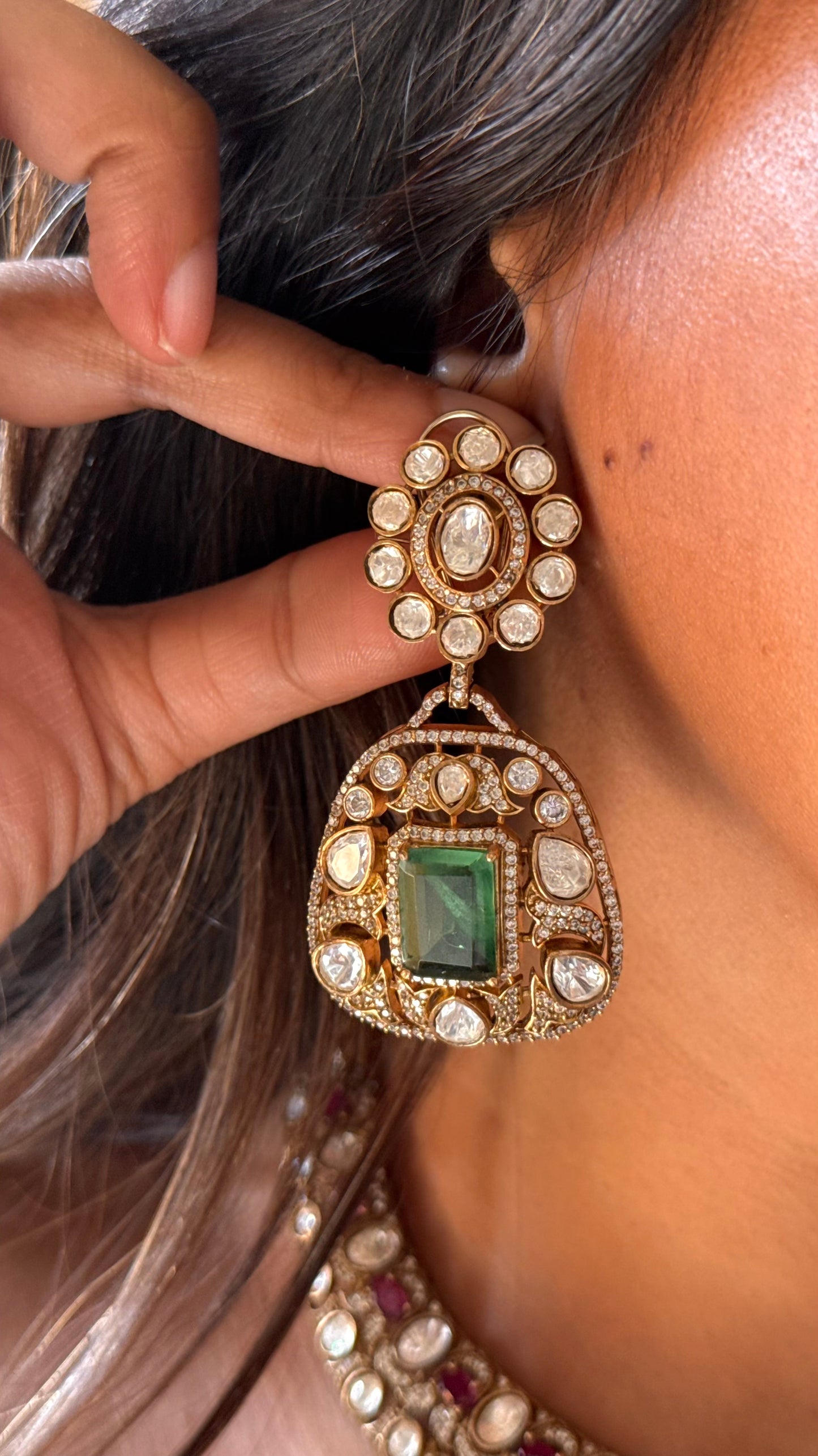 Mint with Rani pink ruby collar Necklace