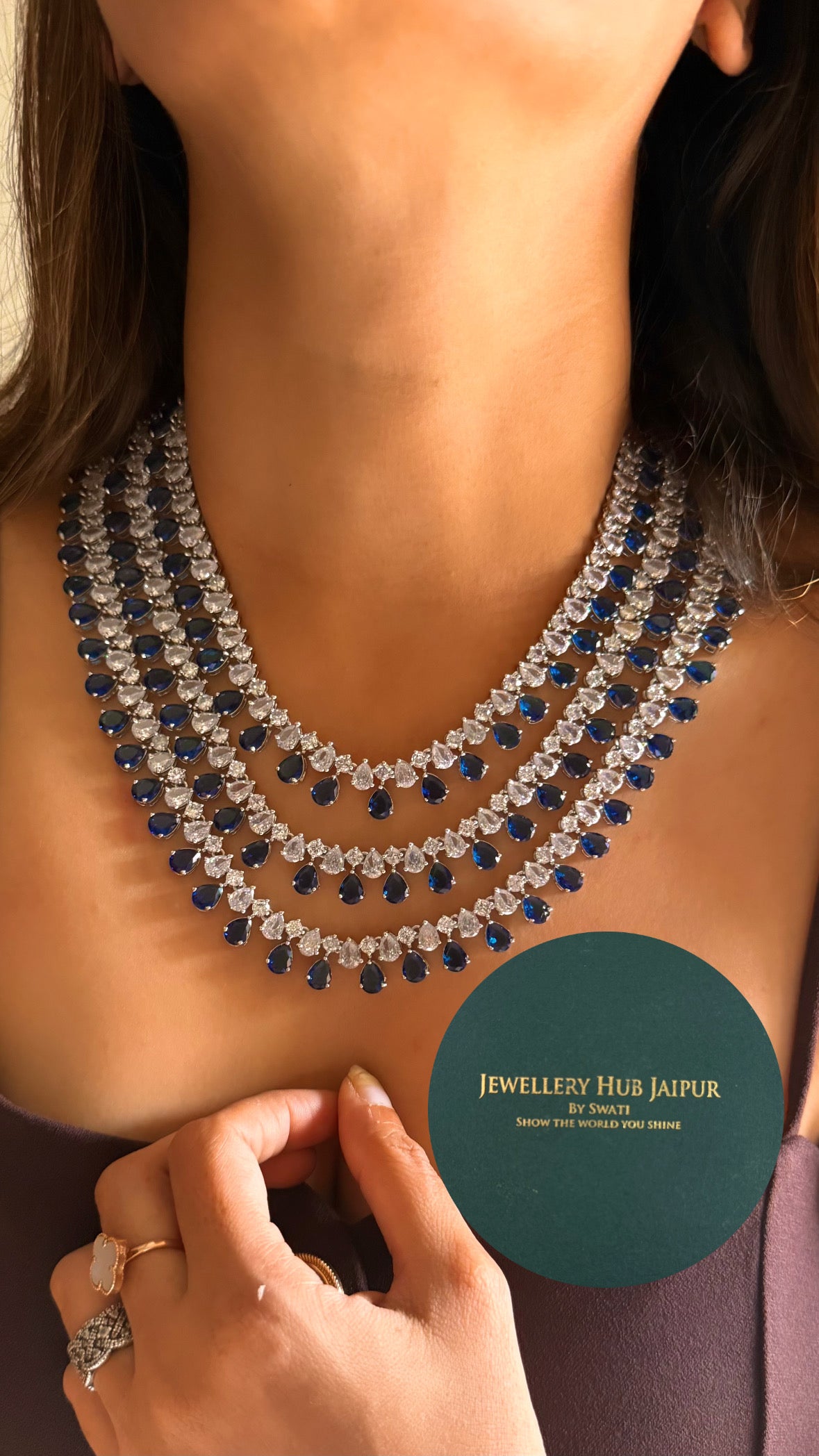 Sapphire triple layer radiance diamond set
