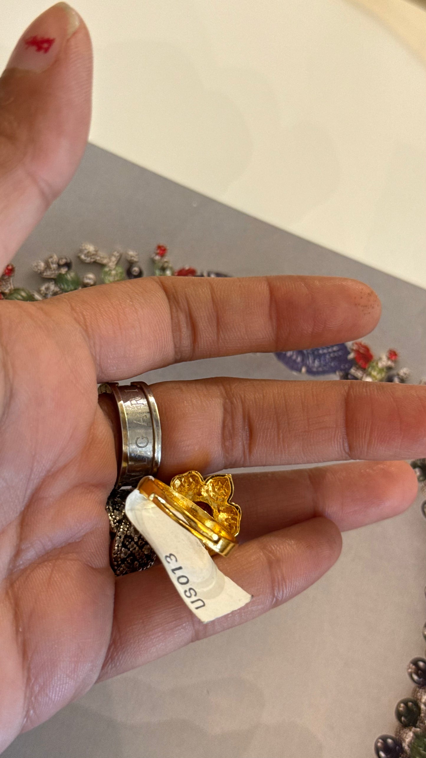 Ruby lotus nakshi ring