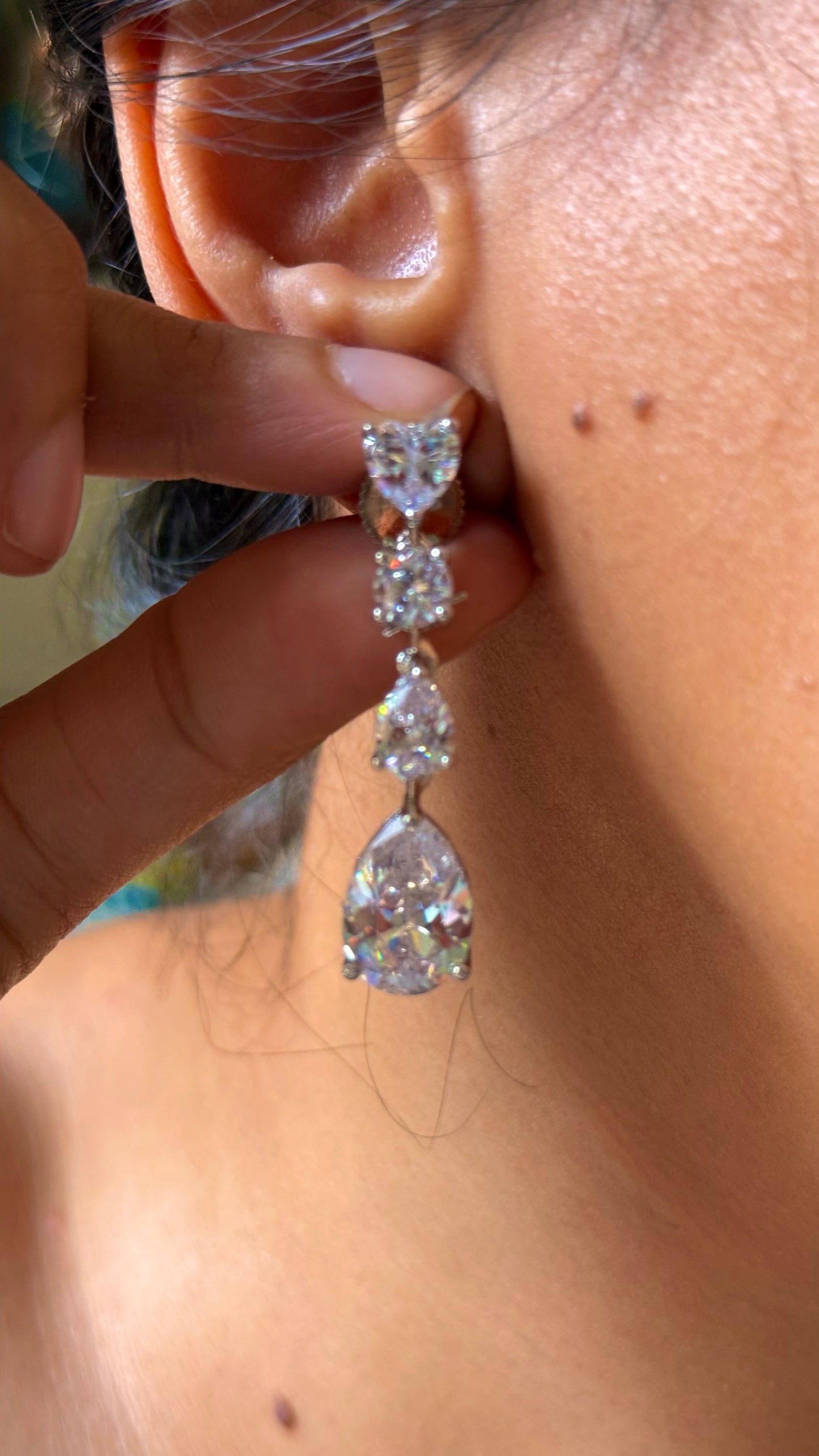 Cz celeste diamond cocktail Necklace