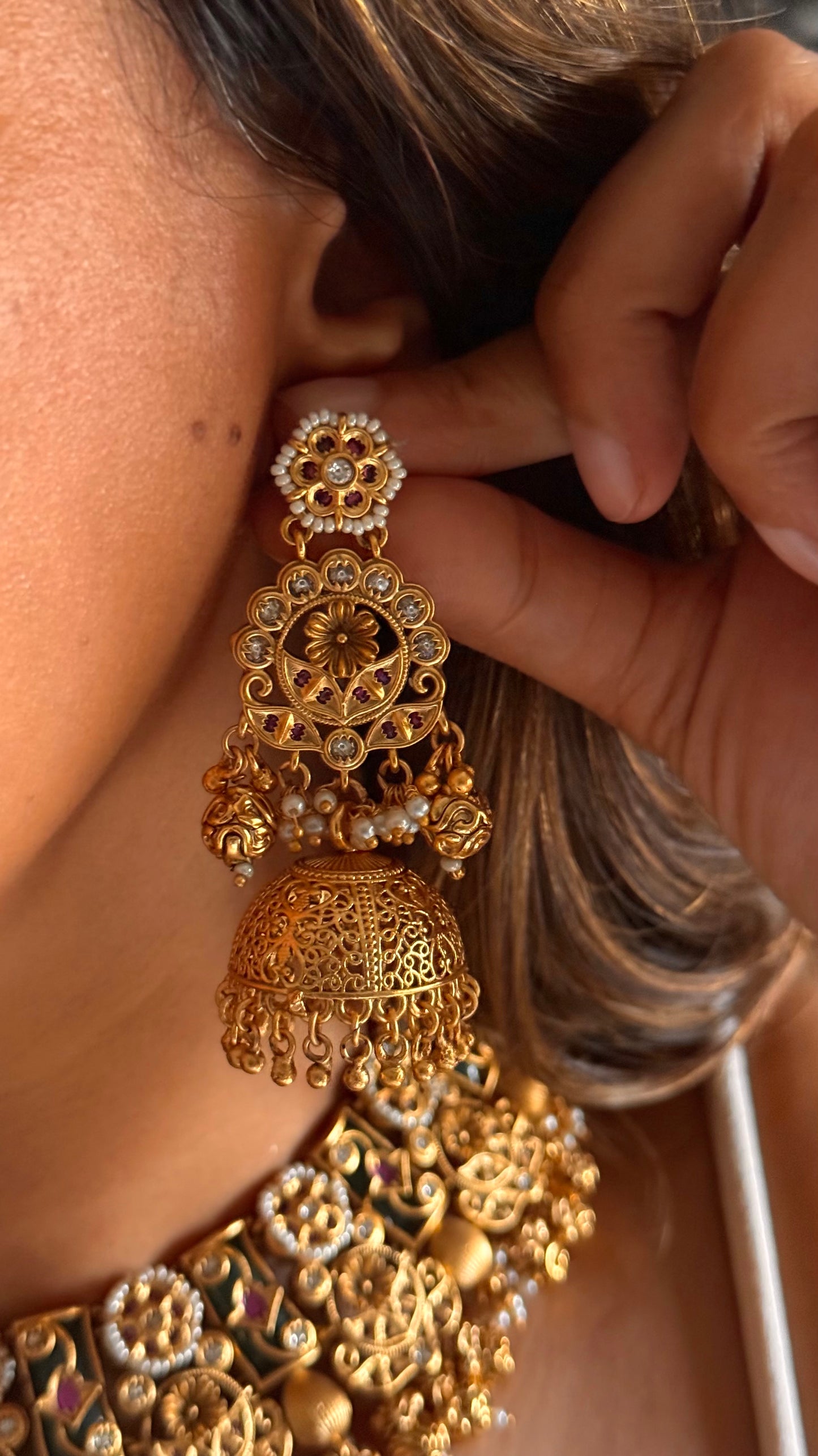 Heritage floral nakashi rajwada gold Necklace