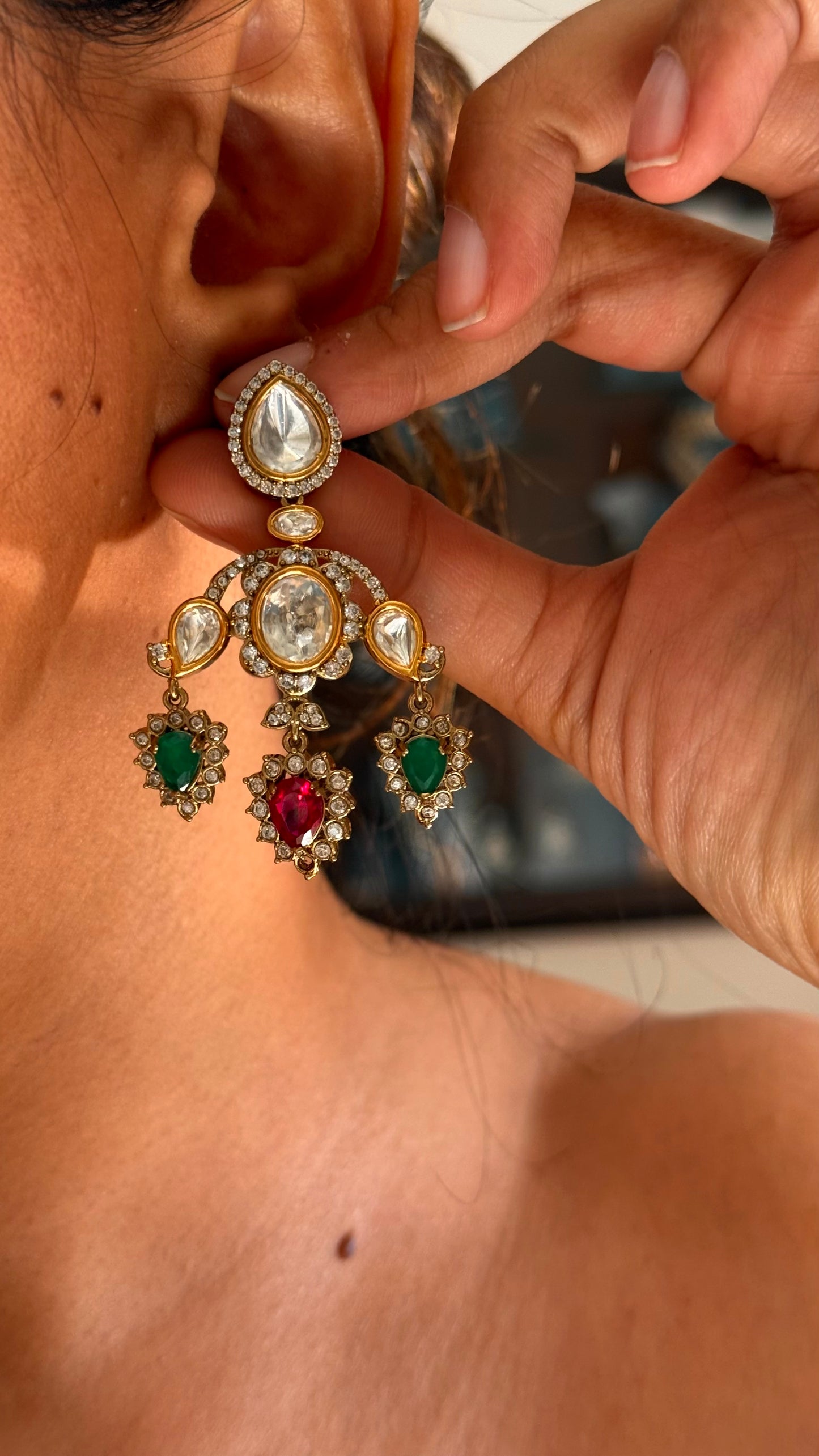 emerald and ruby victorian necklace