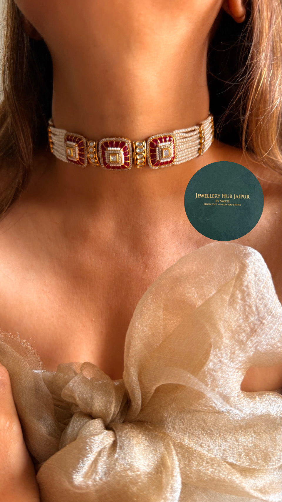 Heritage Minimalist ruby choker set