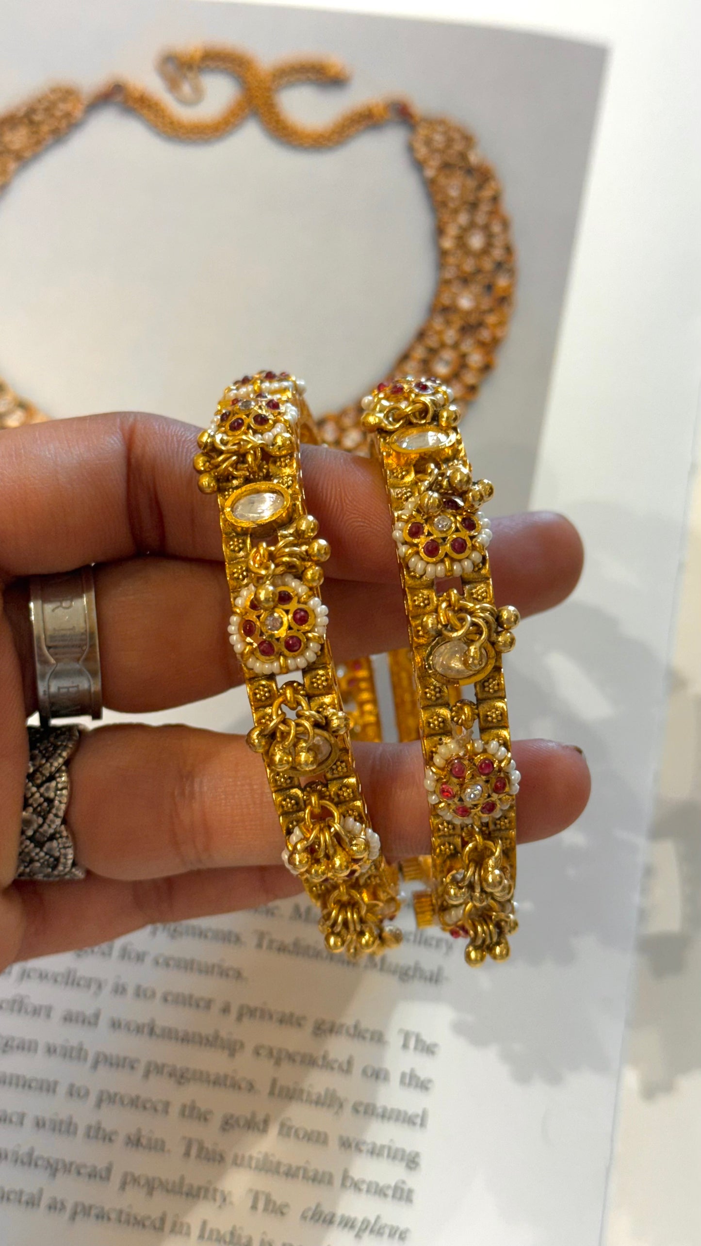 Ruby nakashi gold Bangles