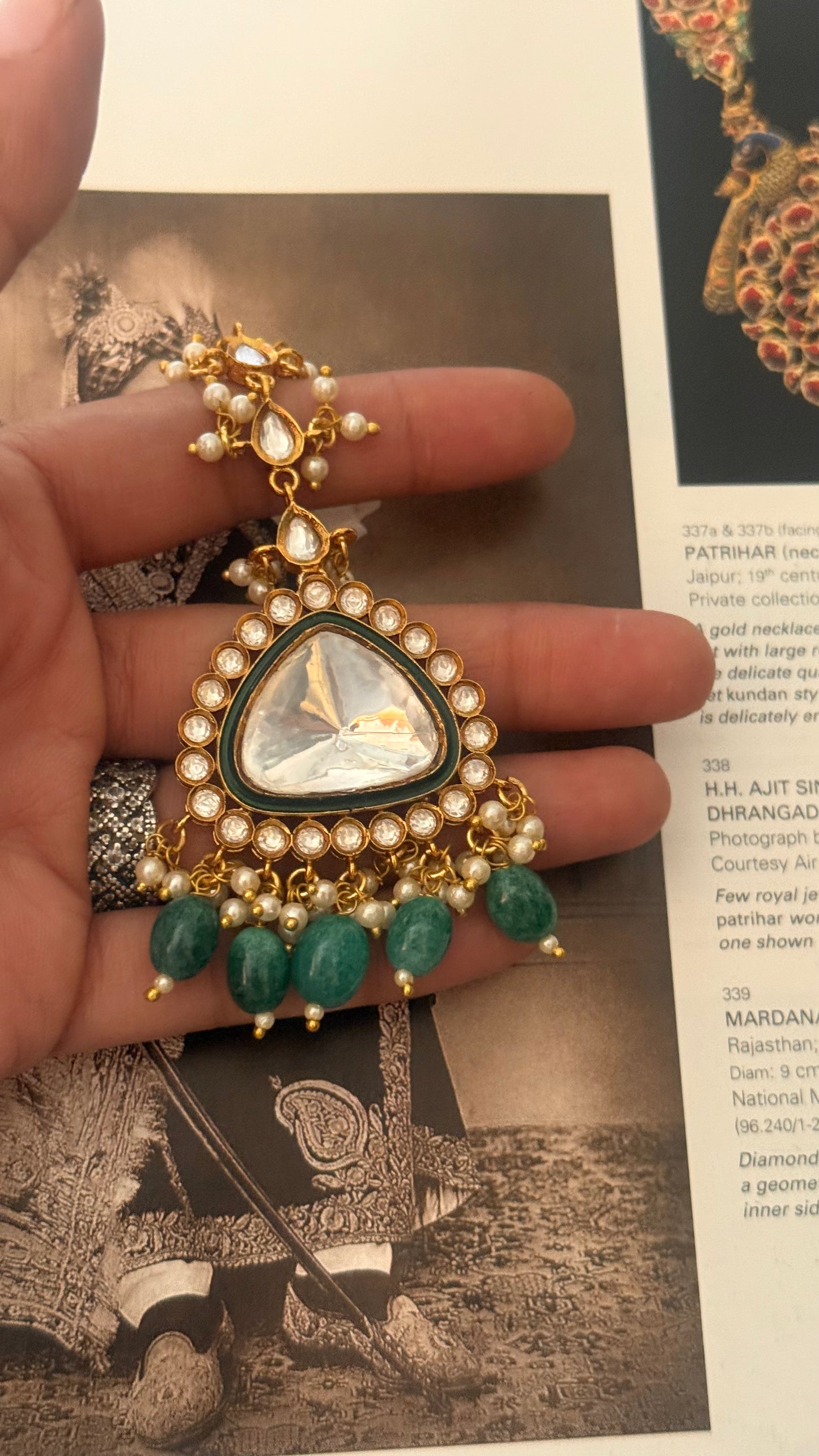 Emerald uncut polki mangtika