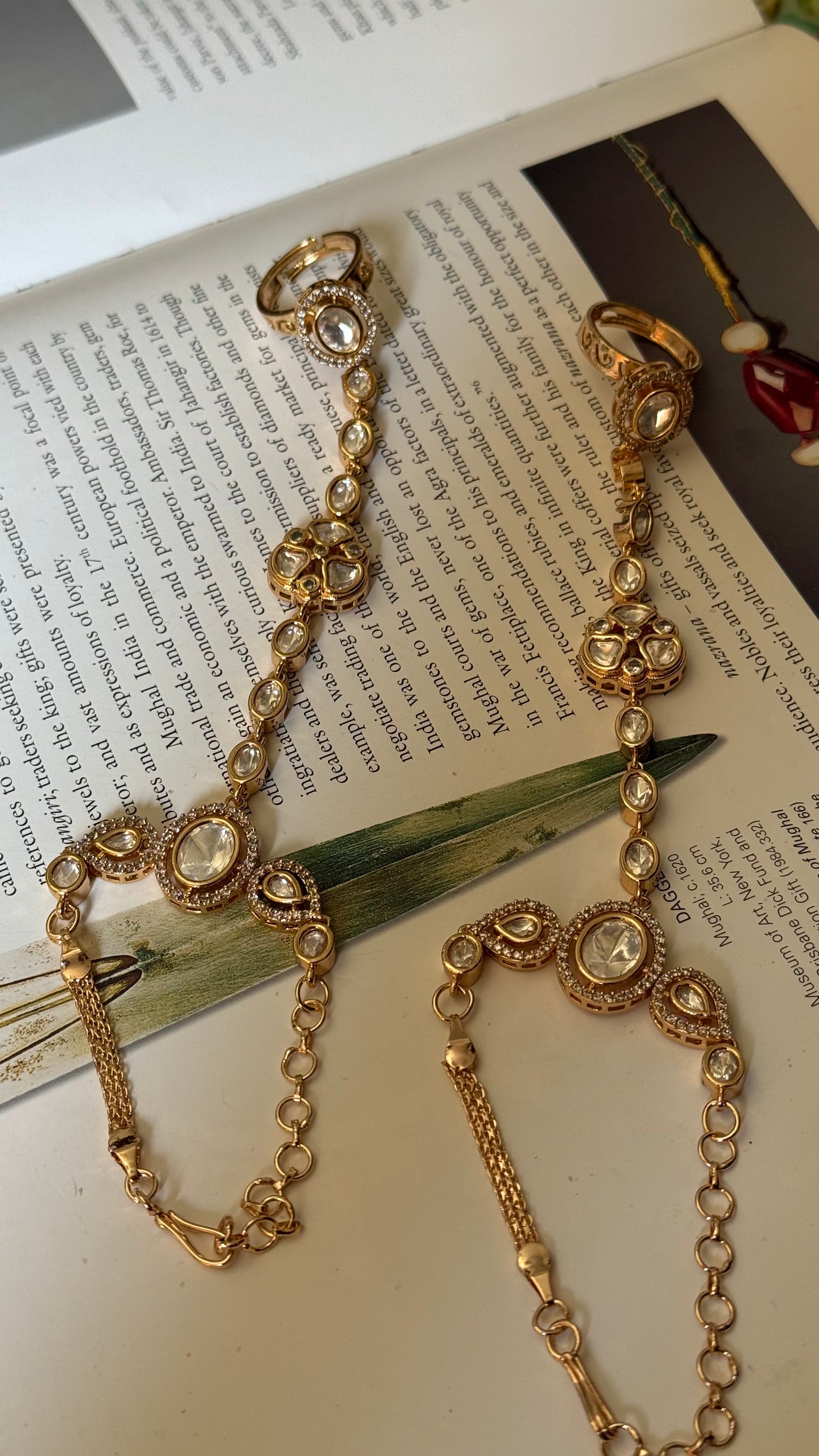 Moissanite polki gold polish hathphool