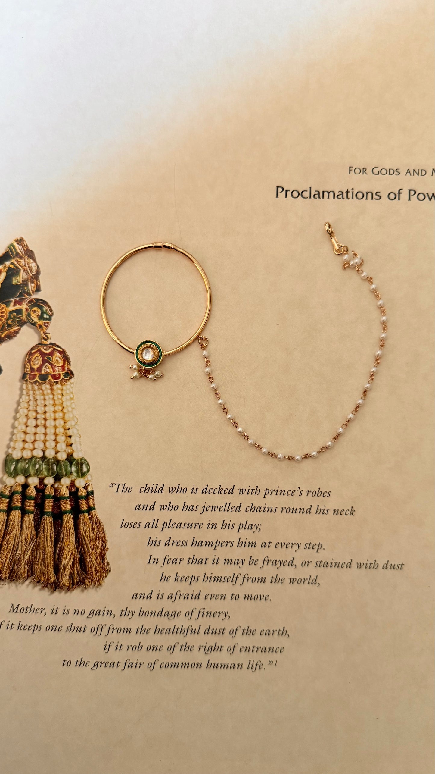 Meenakari moissanite nath