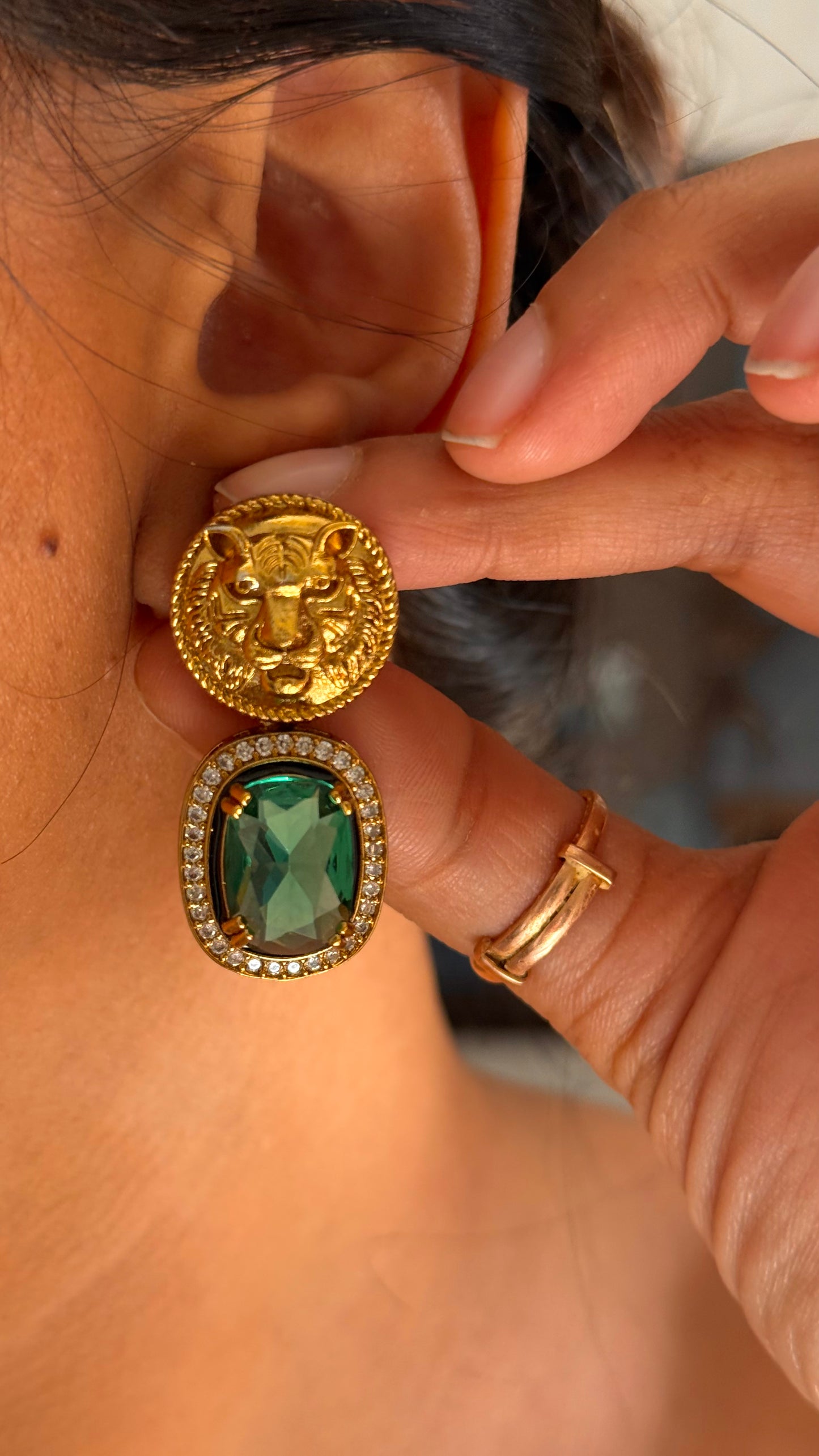 Sabyasachi inspired mint colour danglers