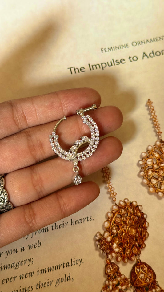 Designer cz diamond nath