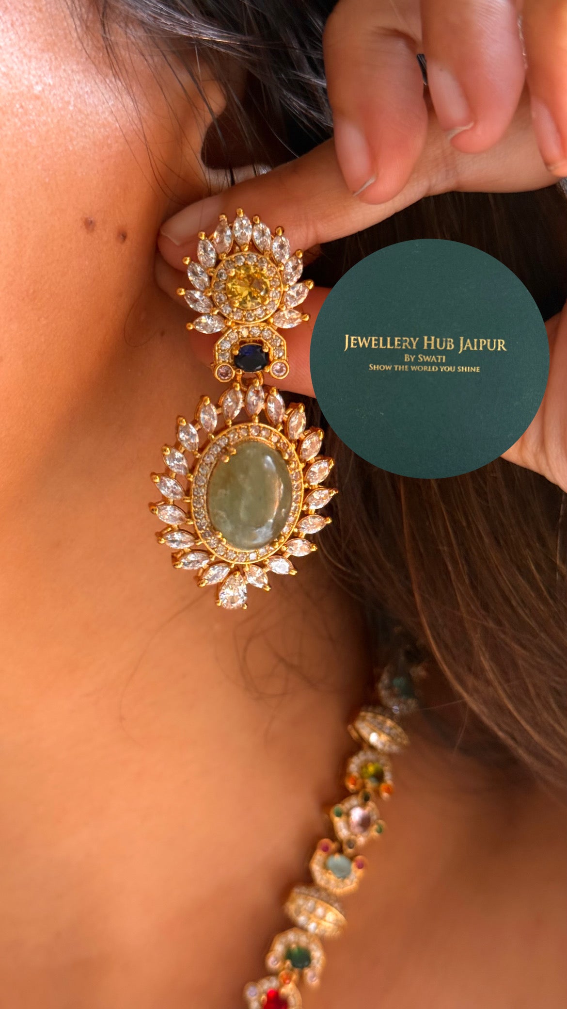 Sabyasachi inspired multicoloured Mint collar set