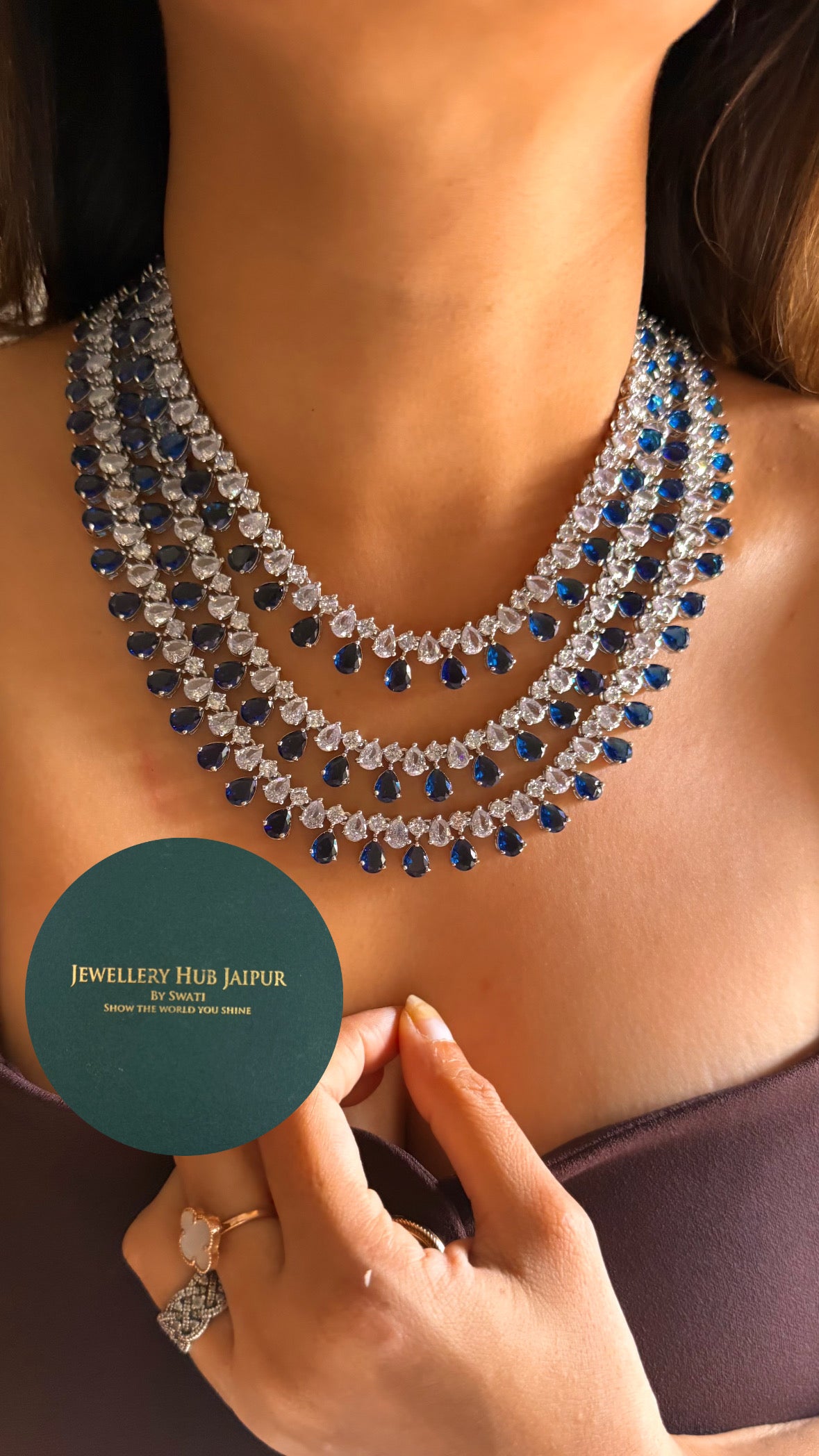 Sapphire triple layer radiance diamond set