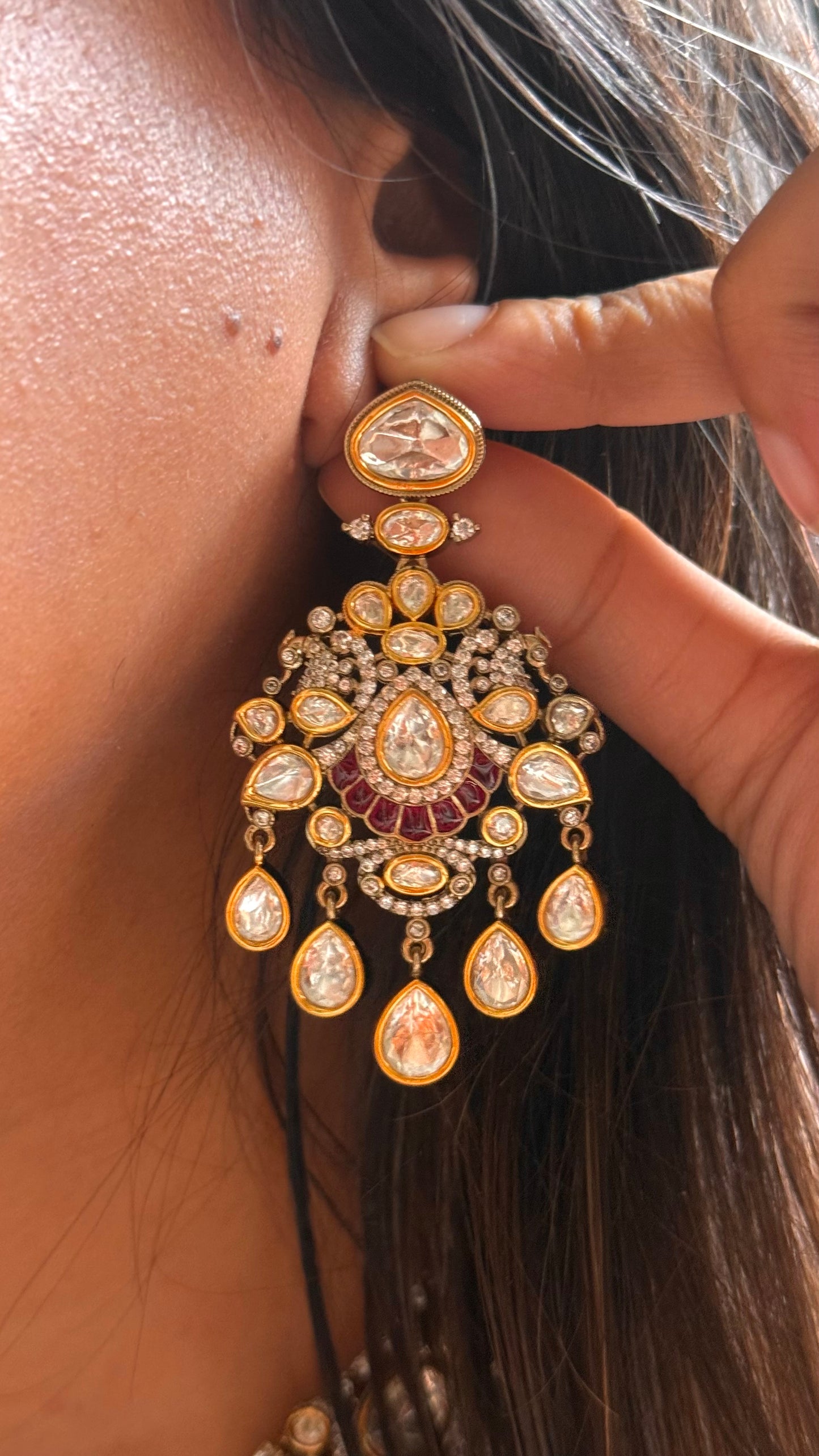 Vintage ruby moissanite collar Necklace