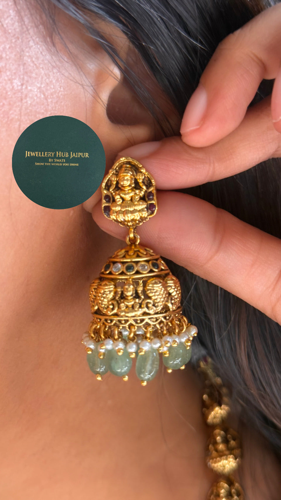 Triple layer heritage temple necklace