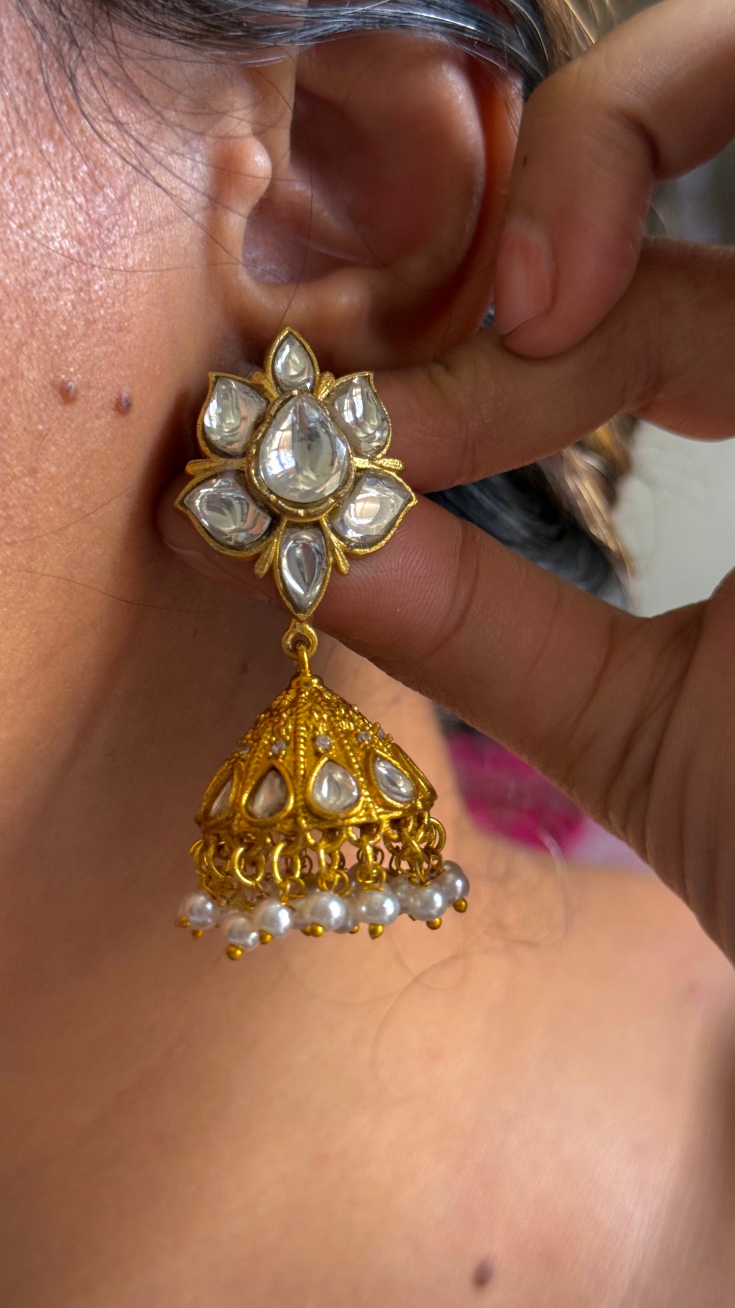 Handmade Paachi kundan Multiple Motif Necklace