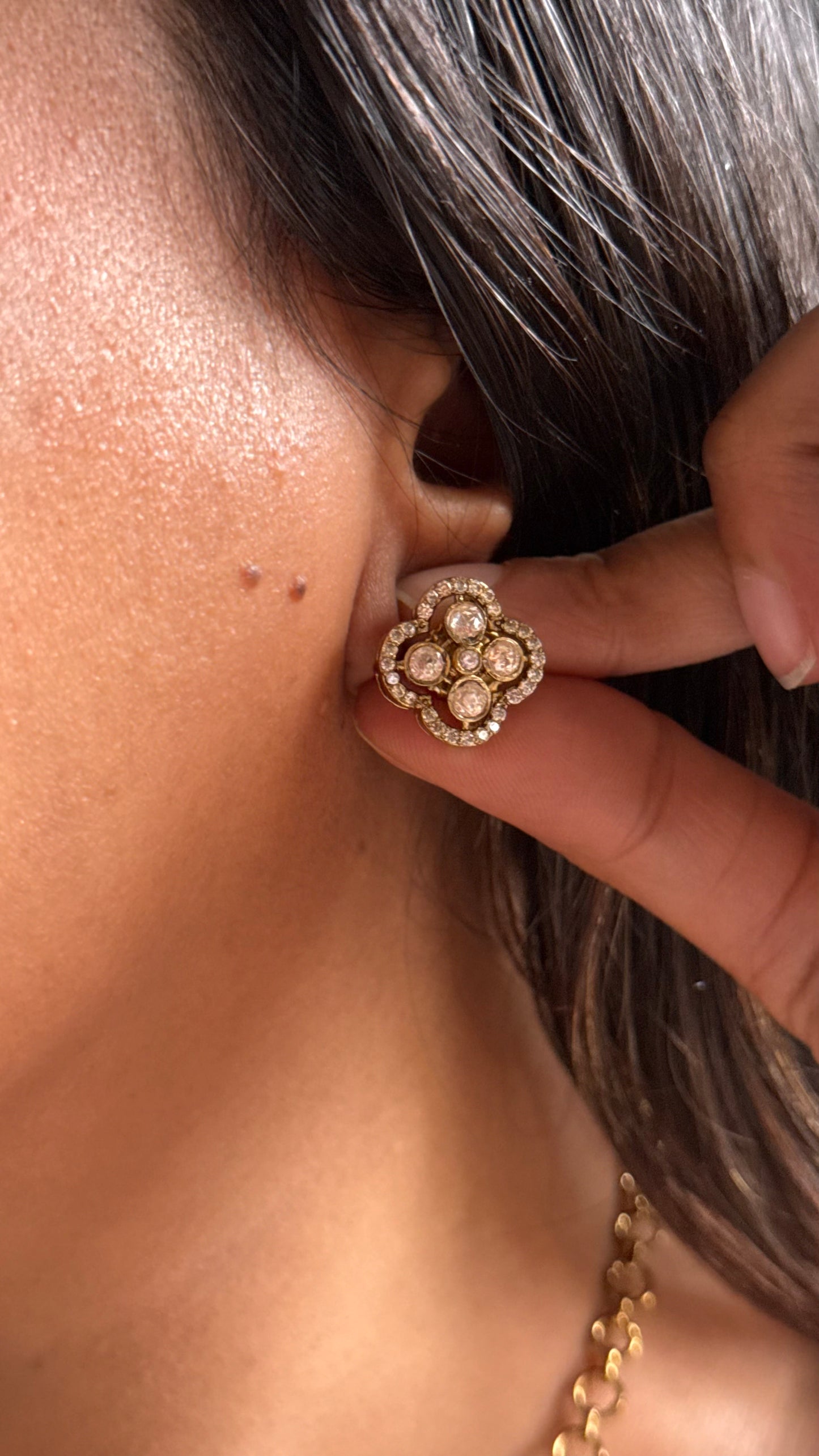 Peeli polki floral Victorian minimalist Necklace