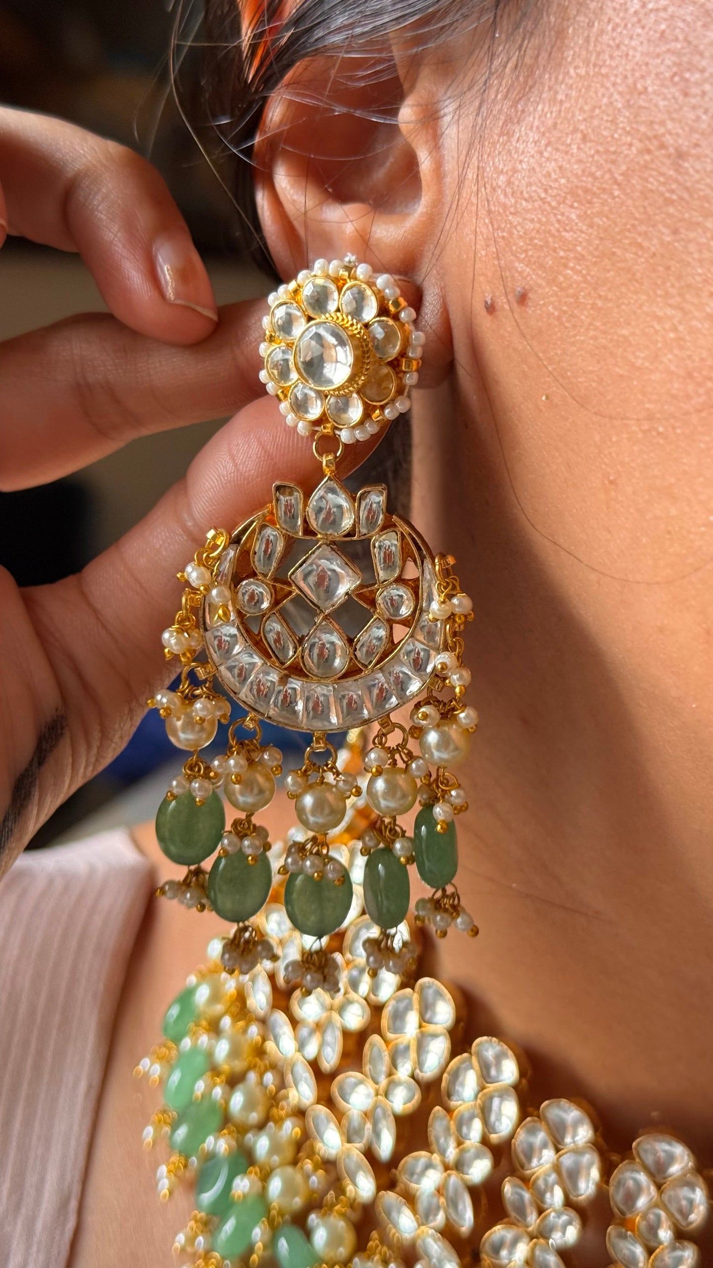 Paachi Kundan with strawberry drops bridal choker necklace