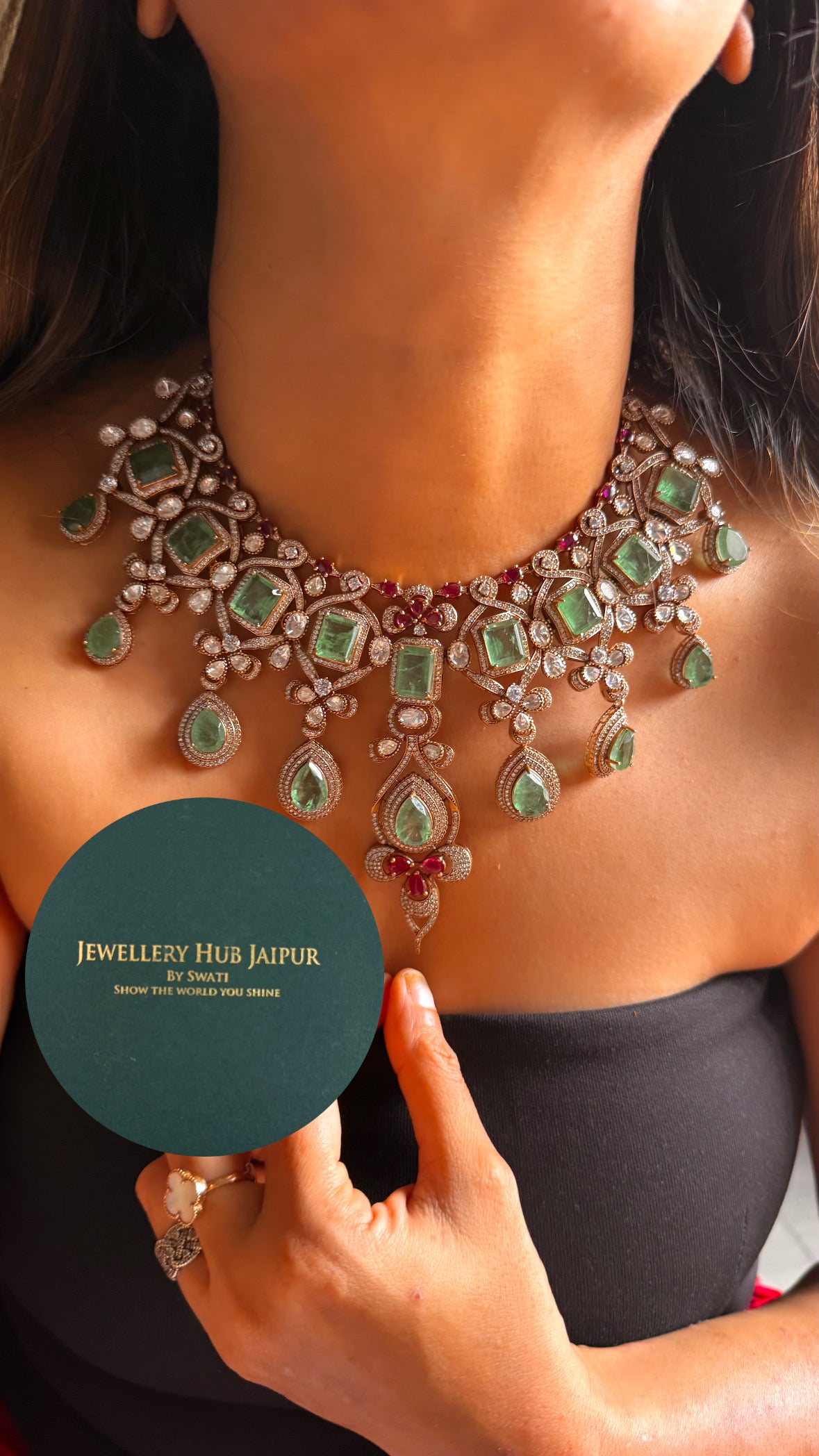 Sunita Shekhawat inspired mint collar necklace