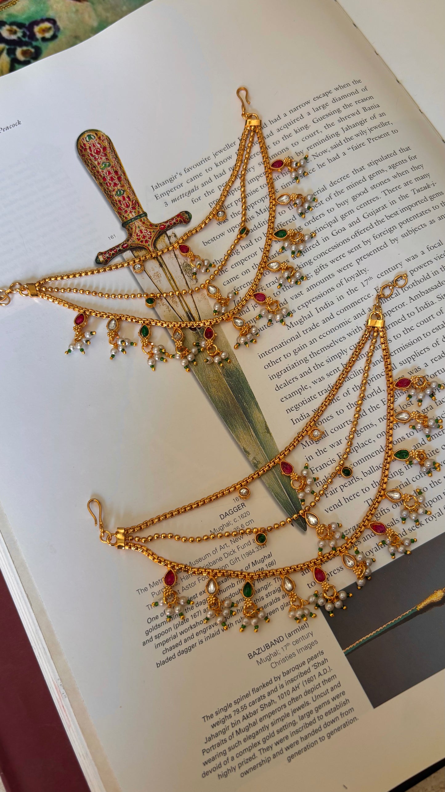 Three layer with ruby & emerald Kaan chain