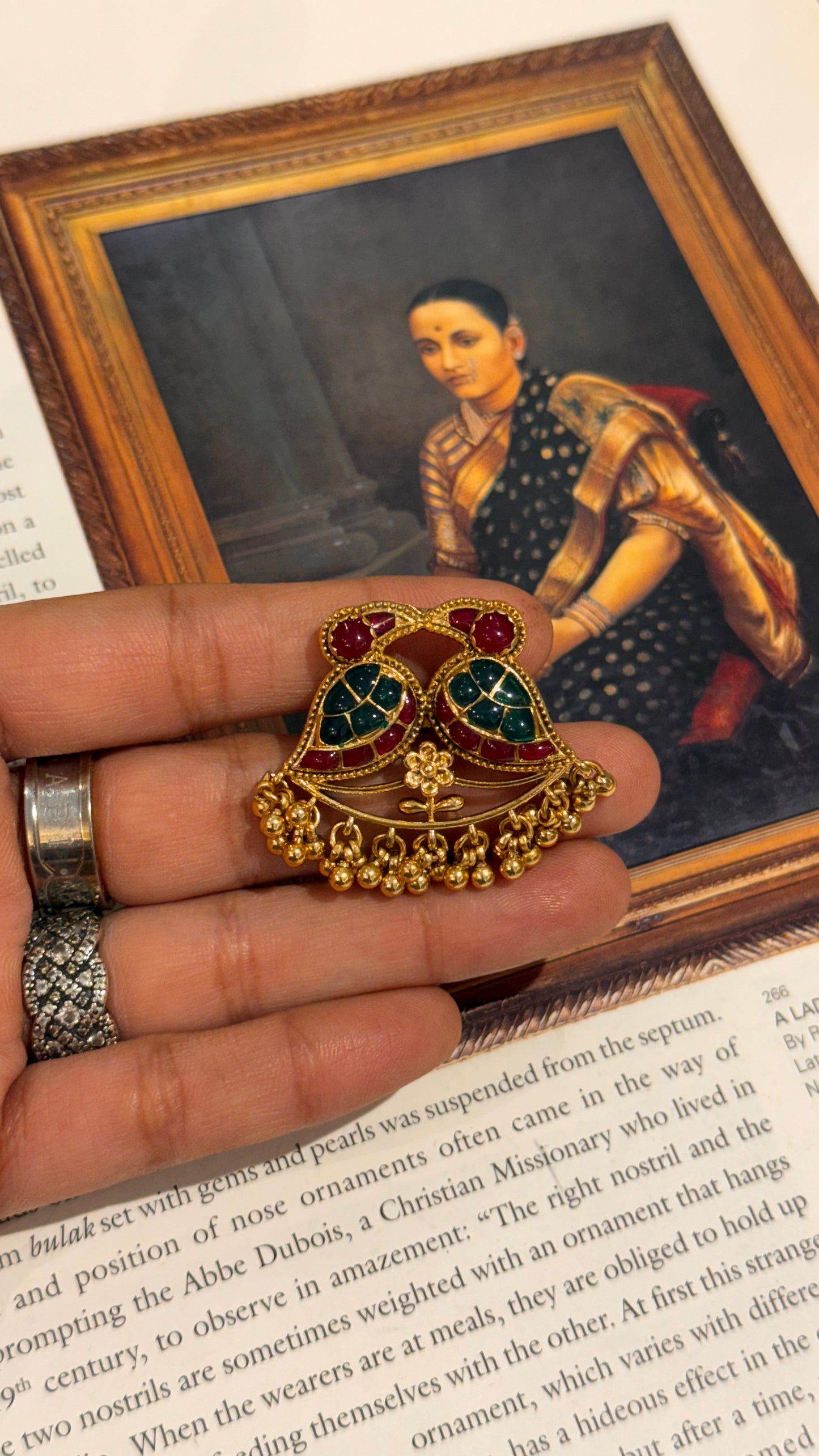 Lovebird Ruby & Emerald adjustable ring