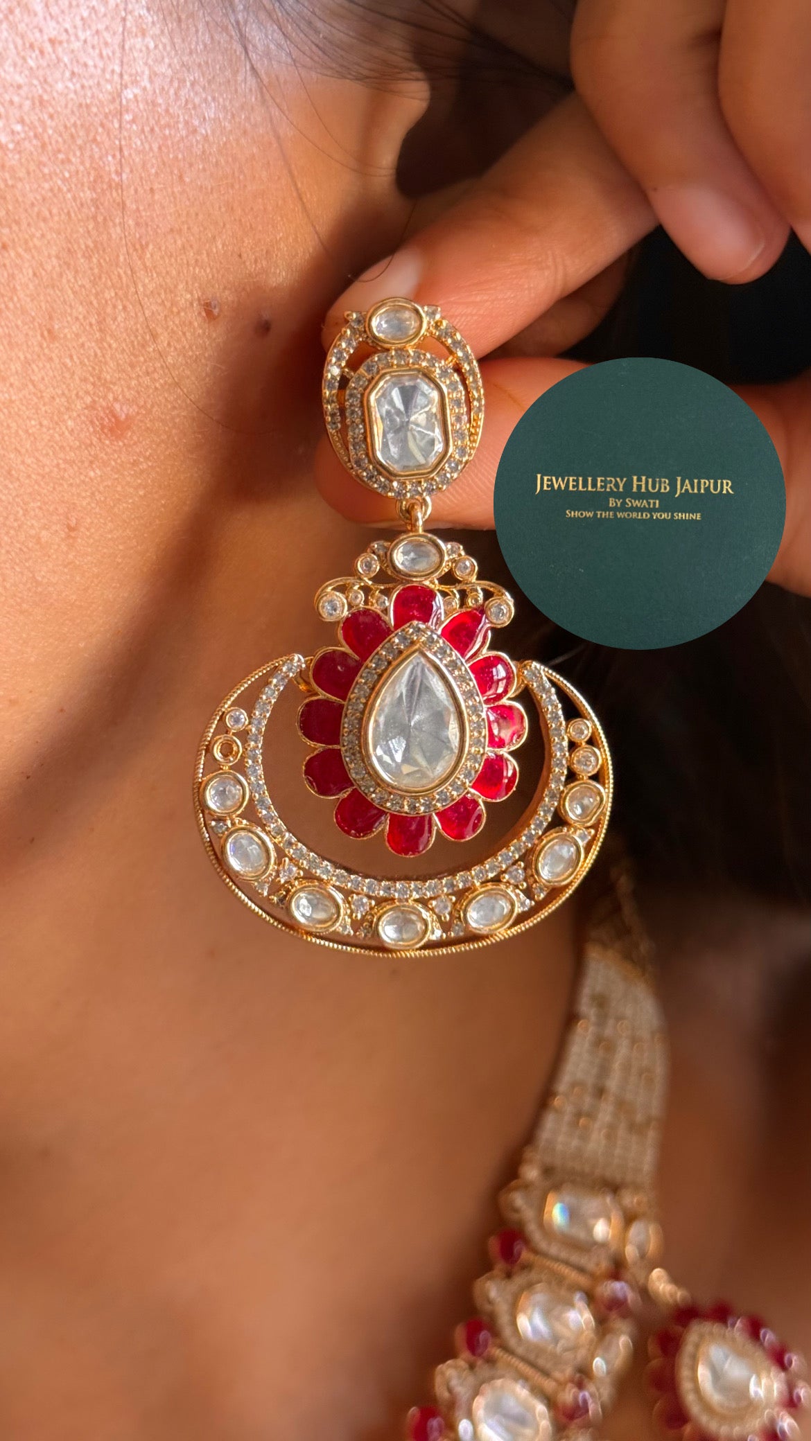 Ruby moissanite heritage collar set