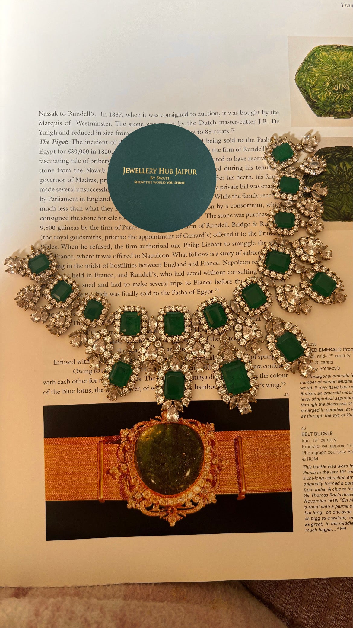 Emir Emerald diamond heritage collar necklace