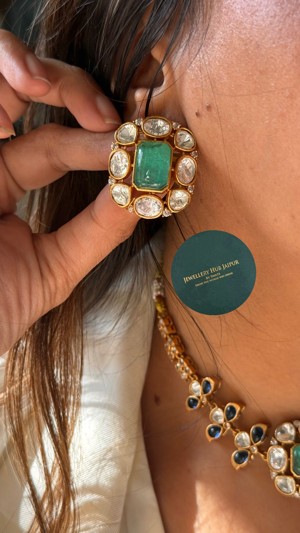 mint & rani pink choker minimal set