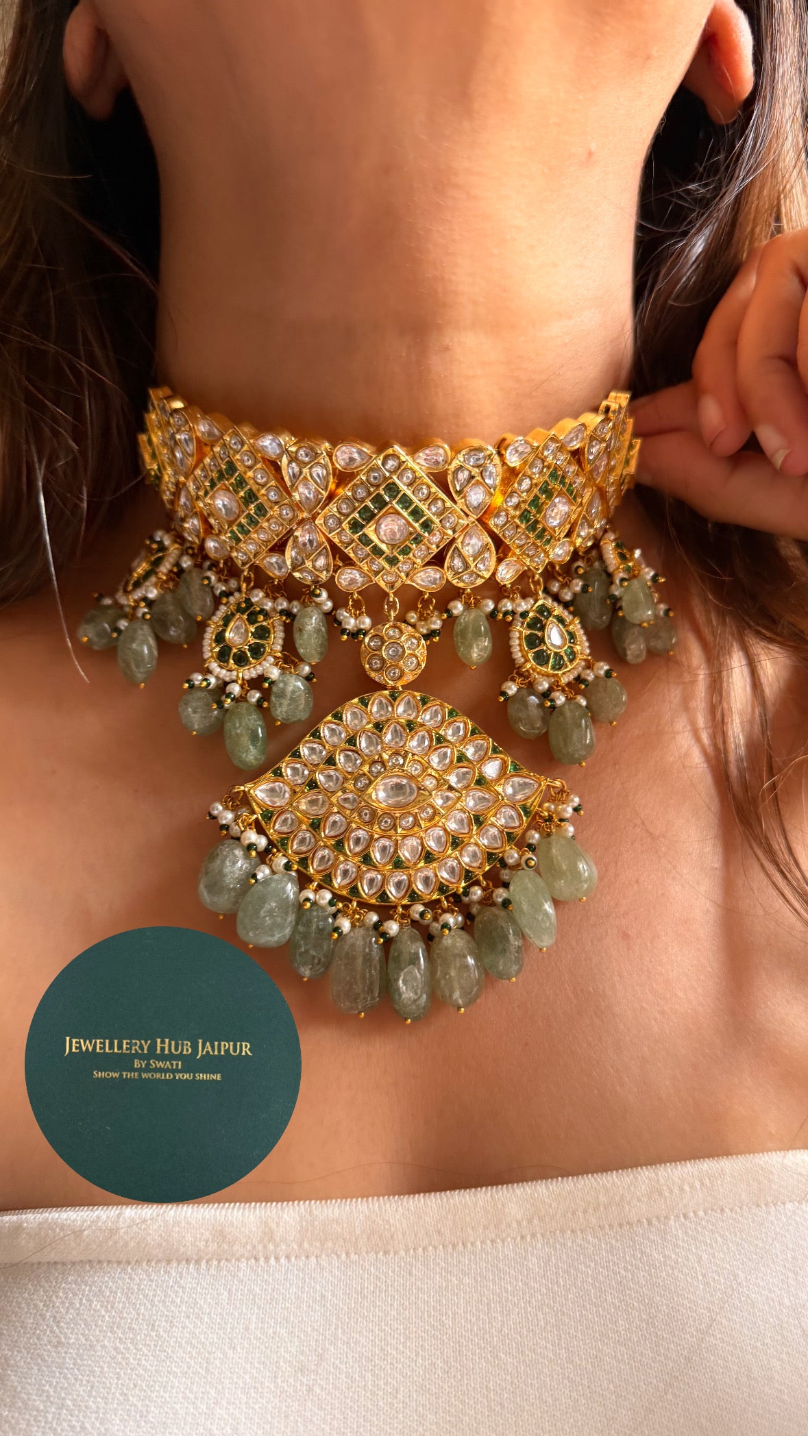 Tyaani kundan inspired choker necklace set