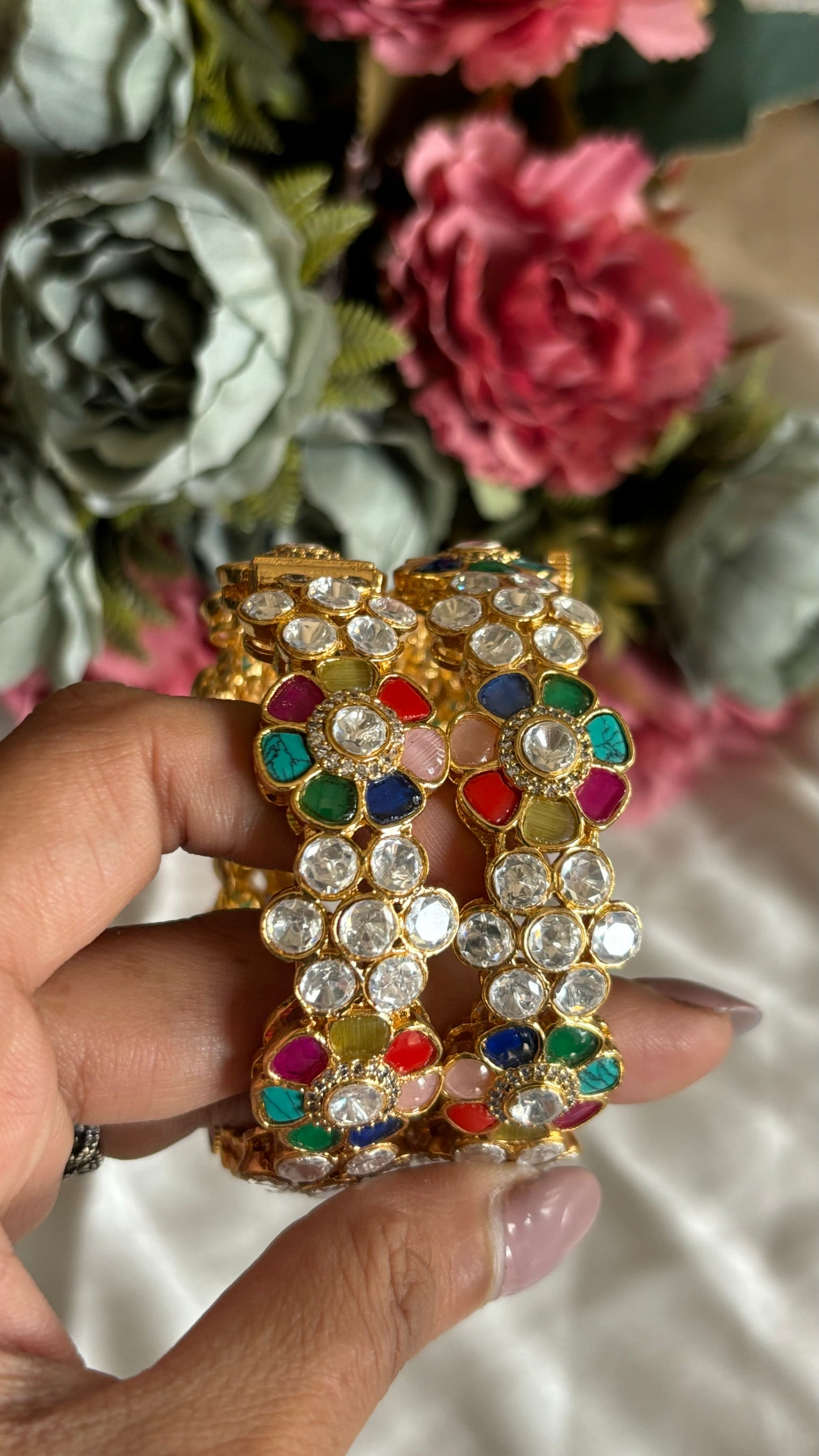 Navratna moissanite bangles