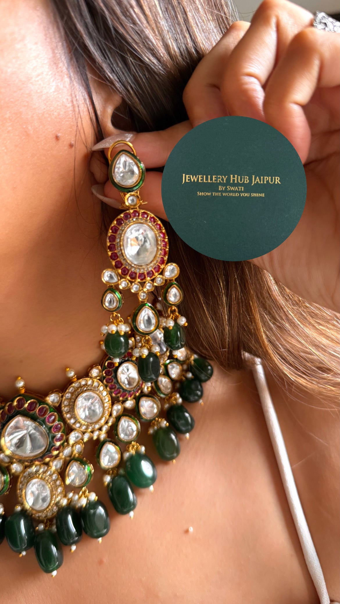 Yatika Emerald meenakari & ruby polki choker