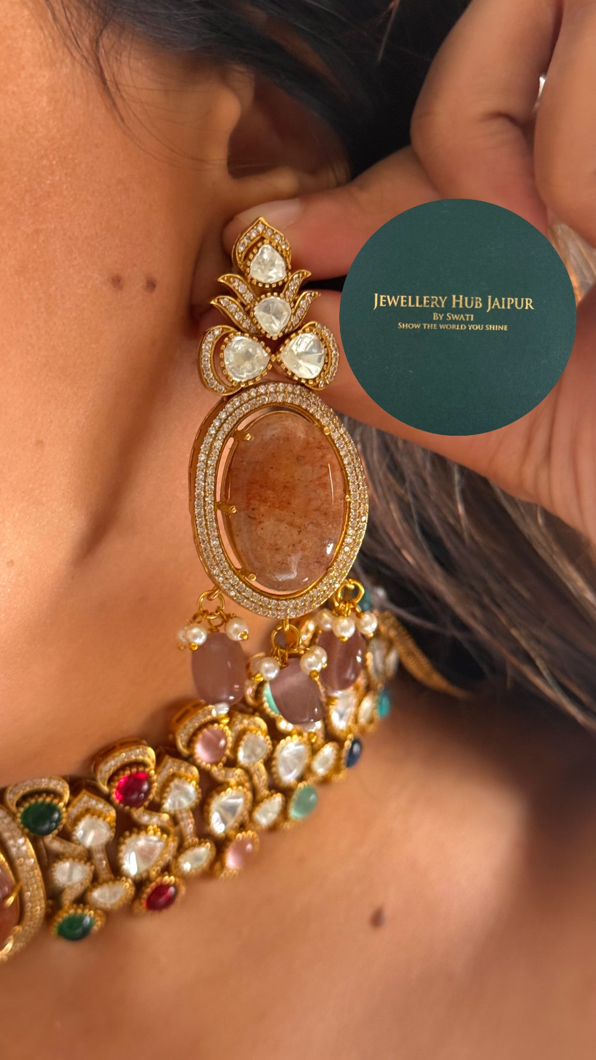 Navratna doublet designer choker set