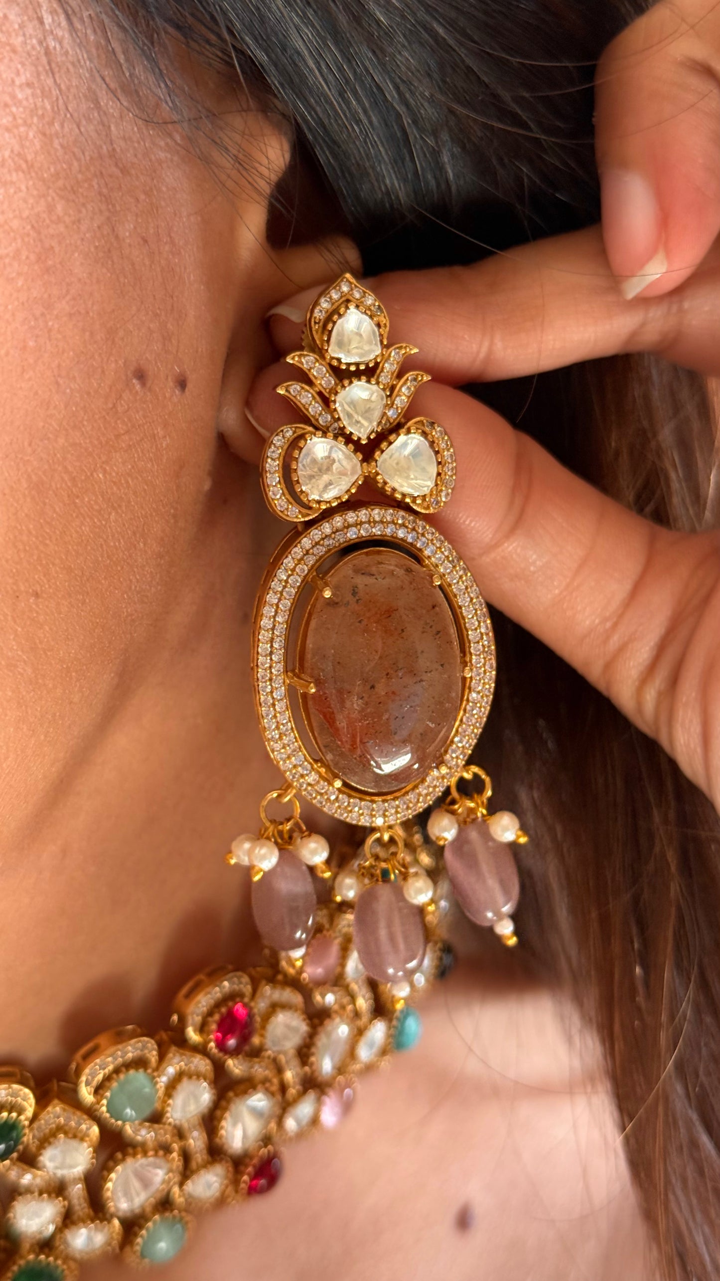 Sabyasachi inspired navratna necklace